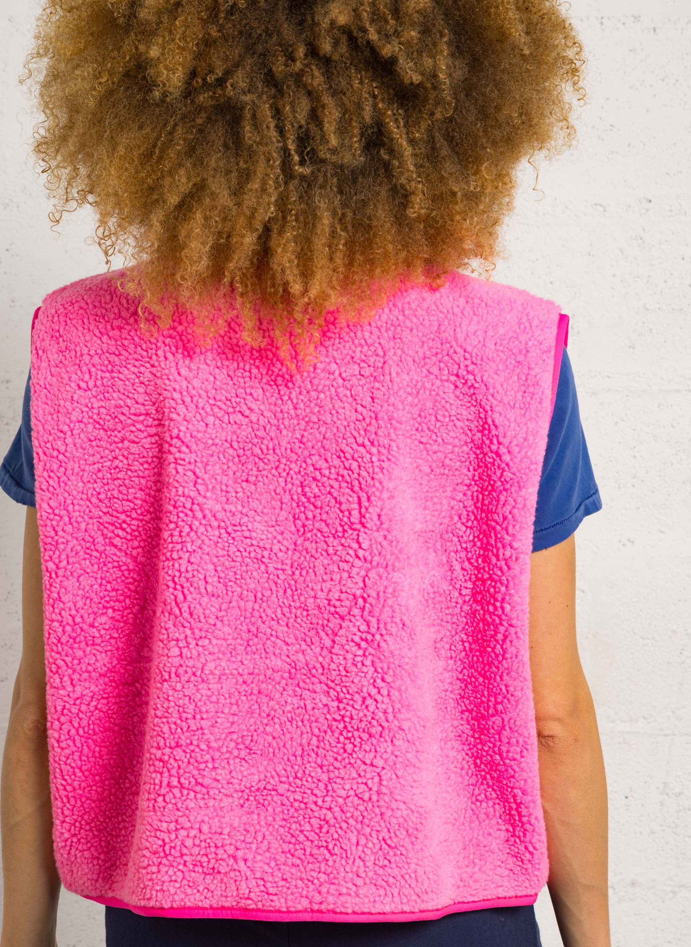 Gilet col rond molletonné sans manches hoktown AMERICAN VINTAGE Rose