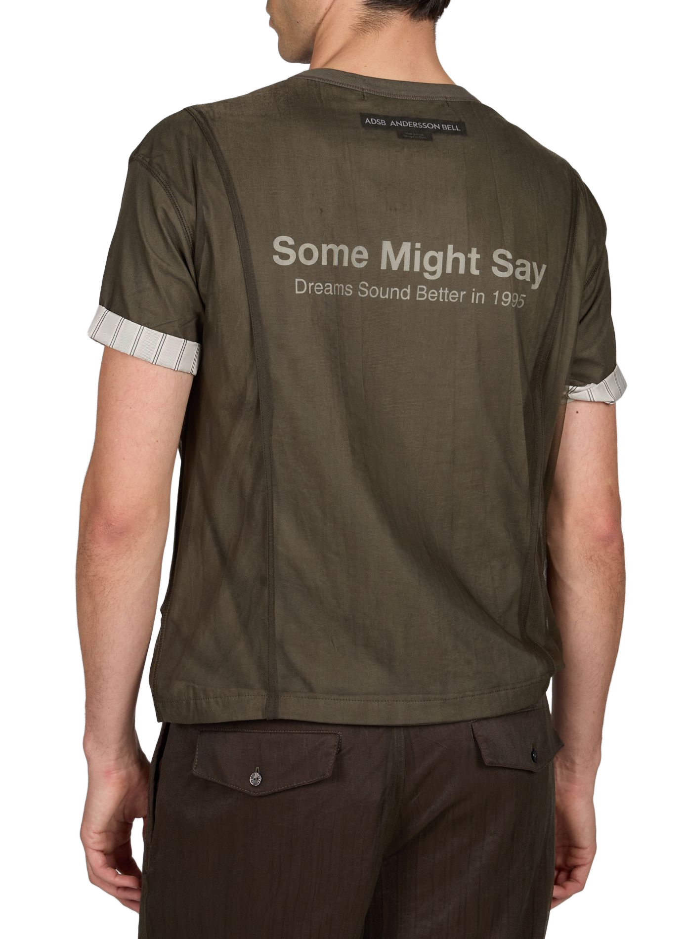 Camiseta de malla con cuello redondo ANDERSSON BELL Caqui