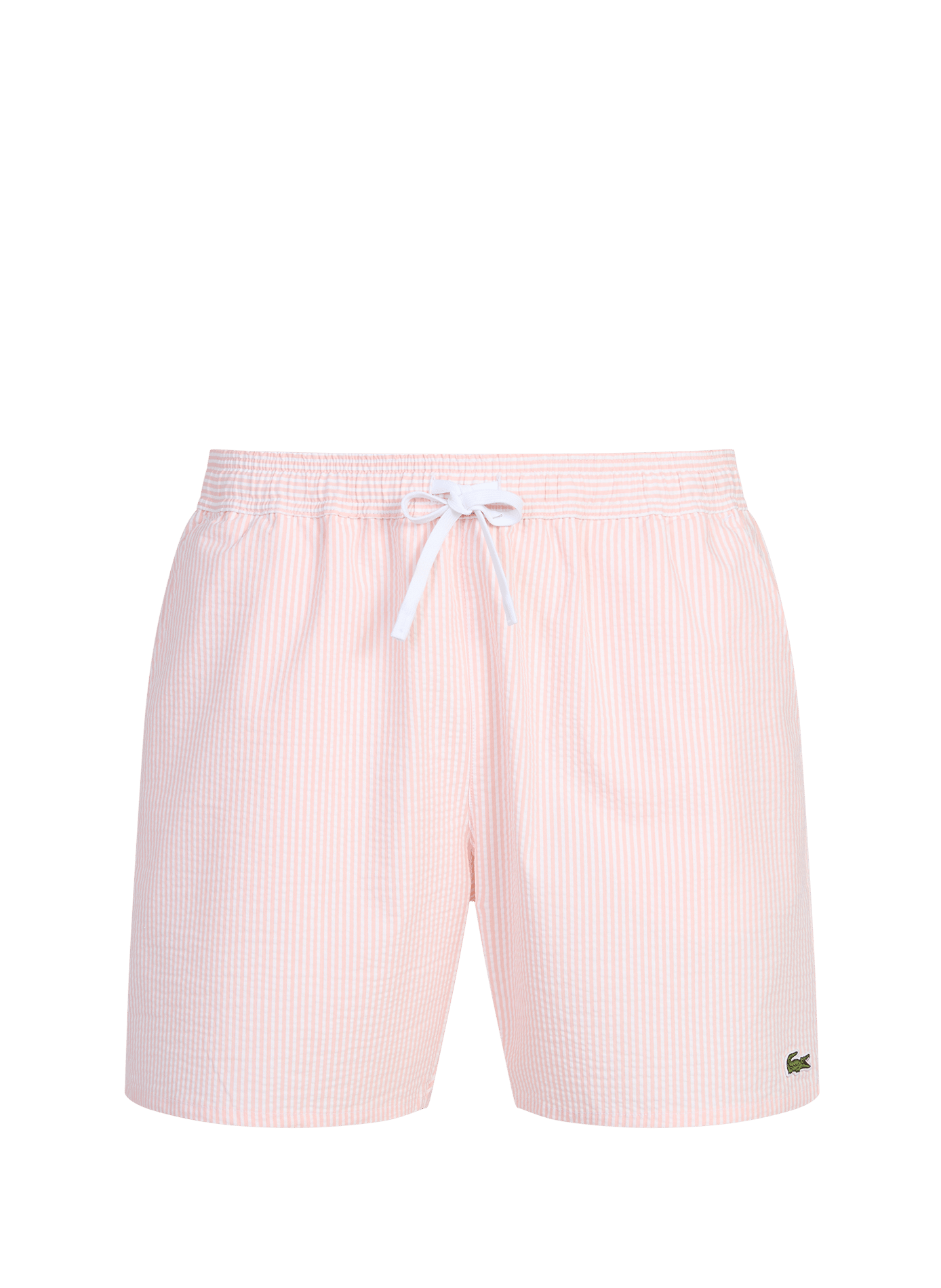 Short de bain rayé en coton mélangé LACOSTE Rose