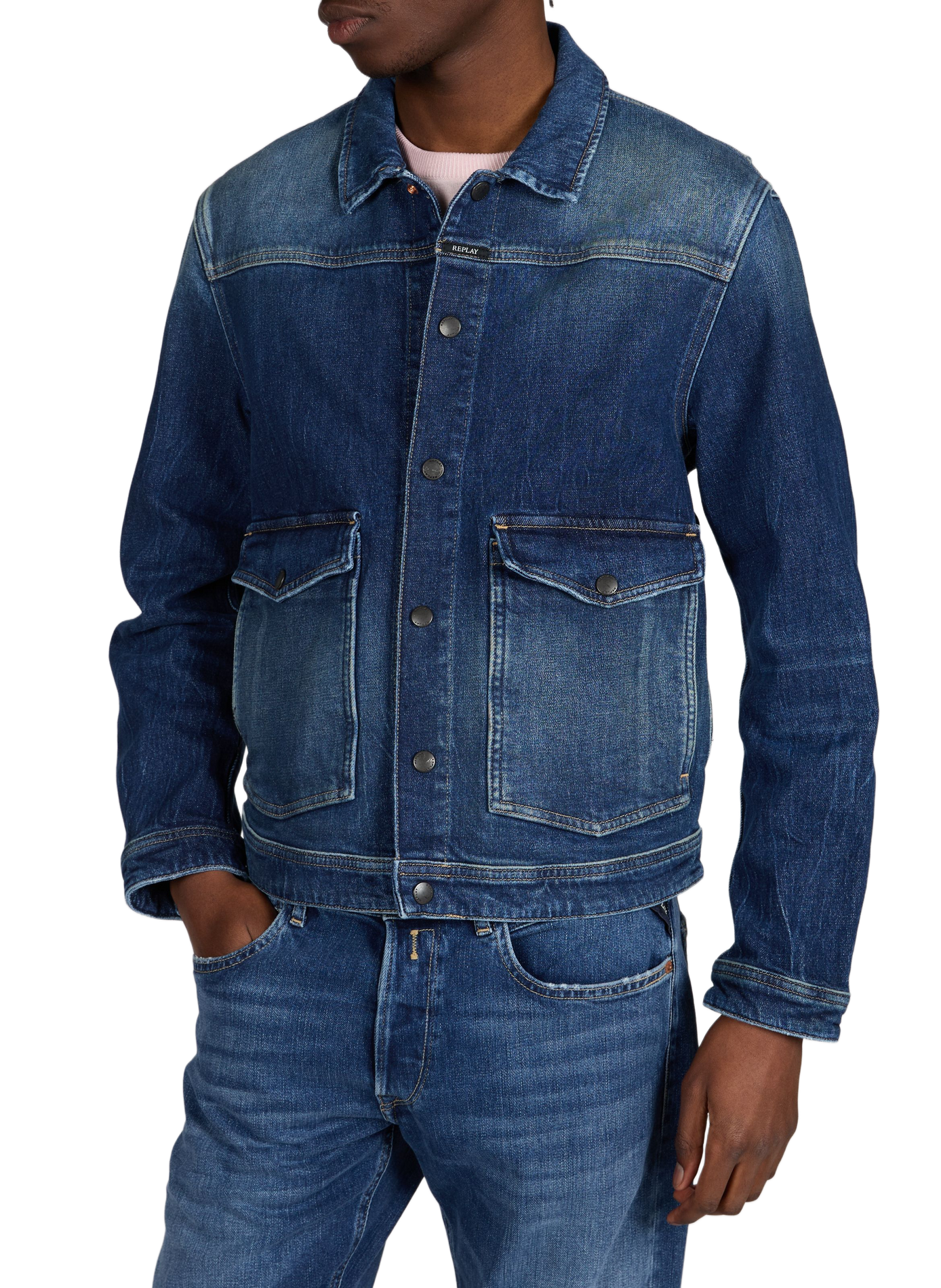 Cotton-blend denim jacket  REPLAY Blue