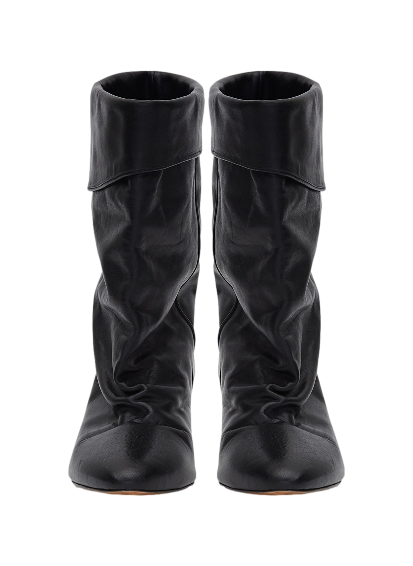 Draped leather Dalby boots ISABEL MARANT Black