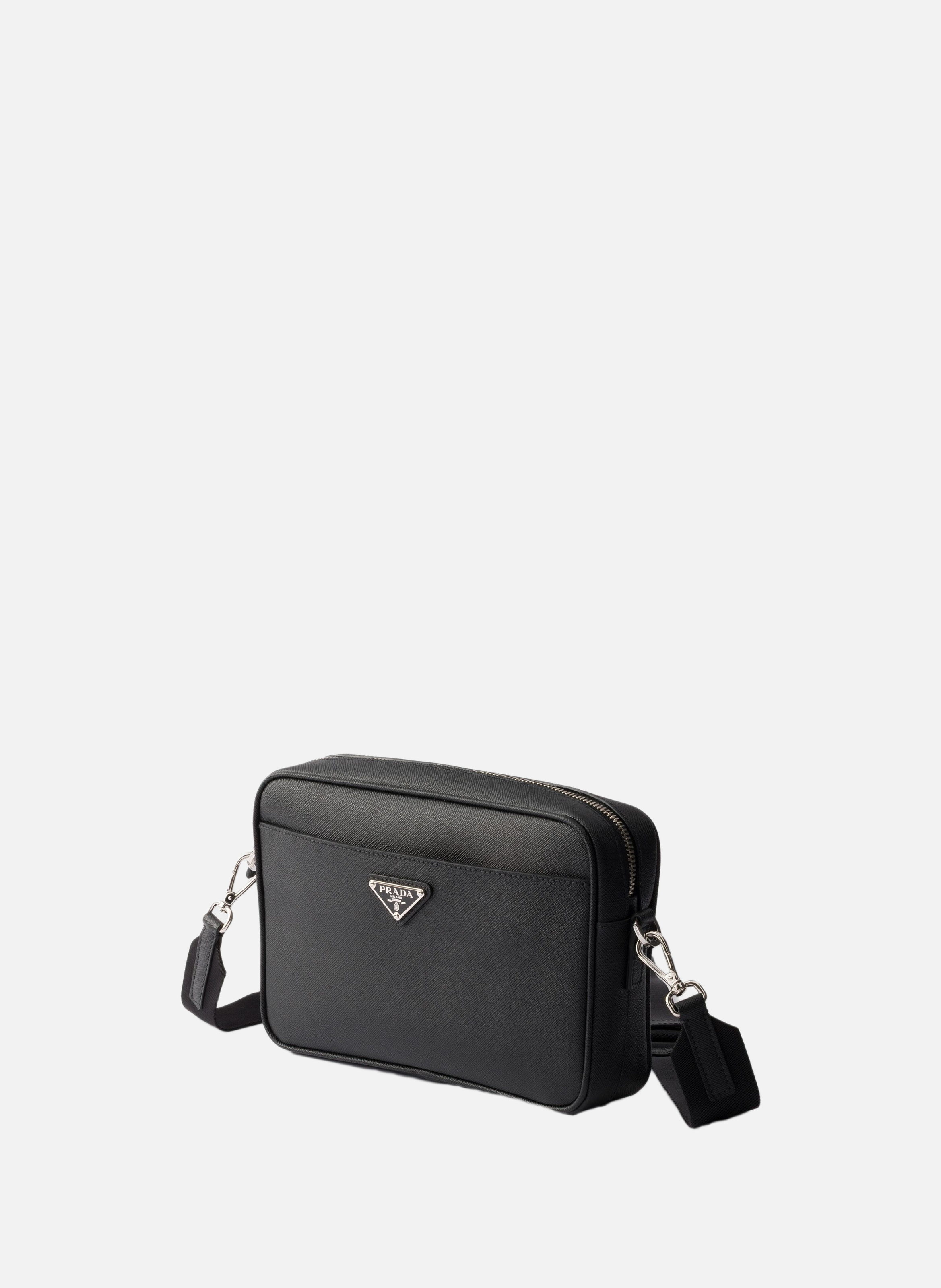 Sac porté épaule en cuir saffiano PRADA Noir