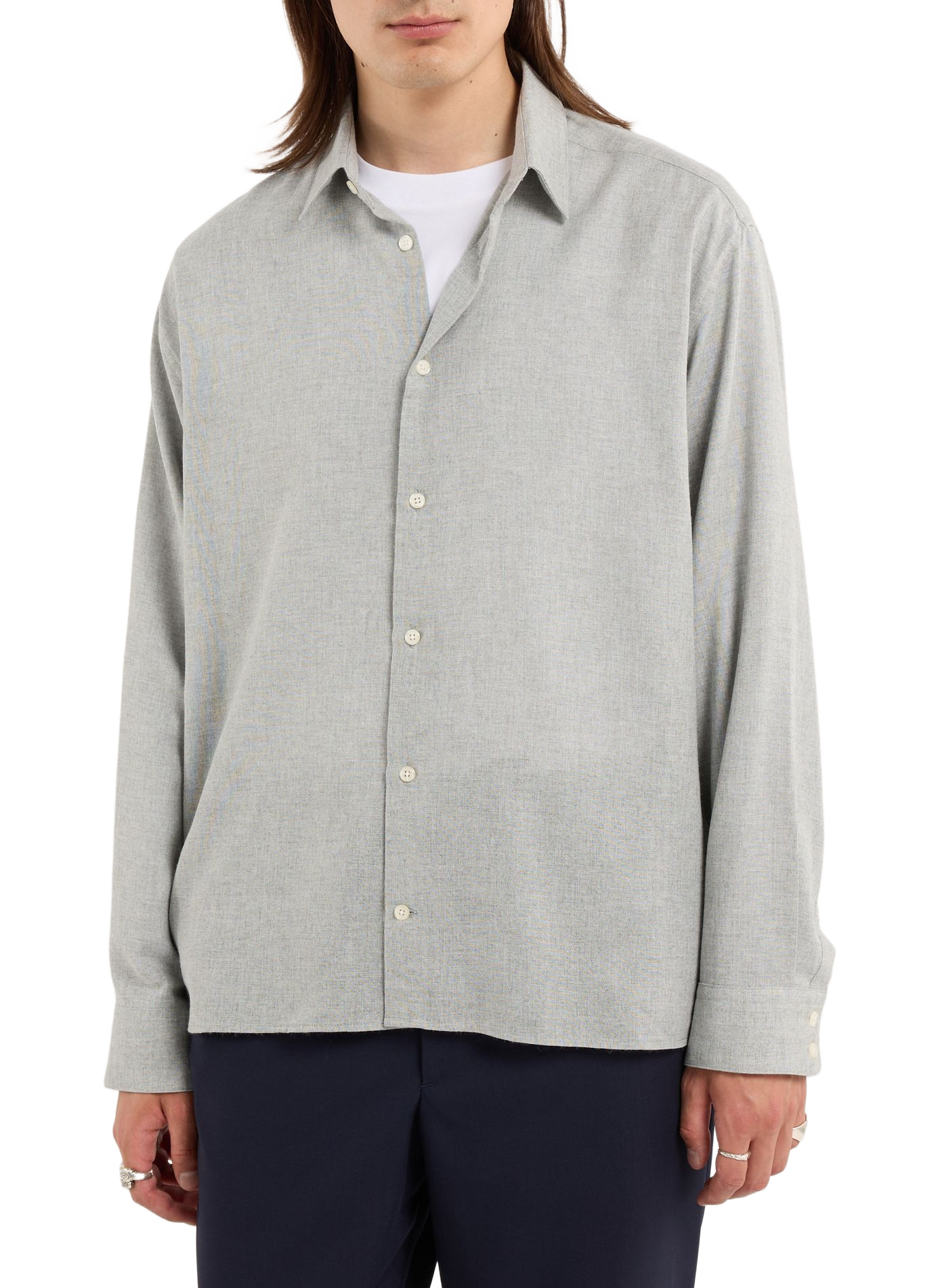 Solid button-down shirt SAISON 1865 Grey