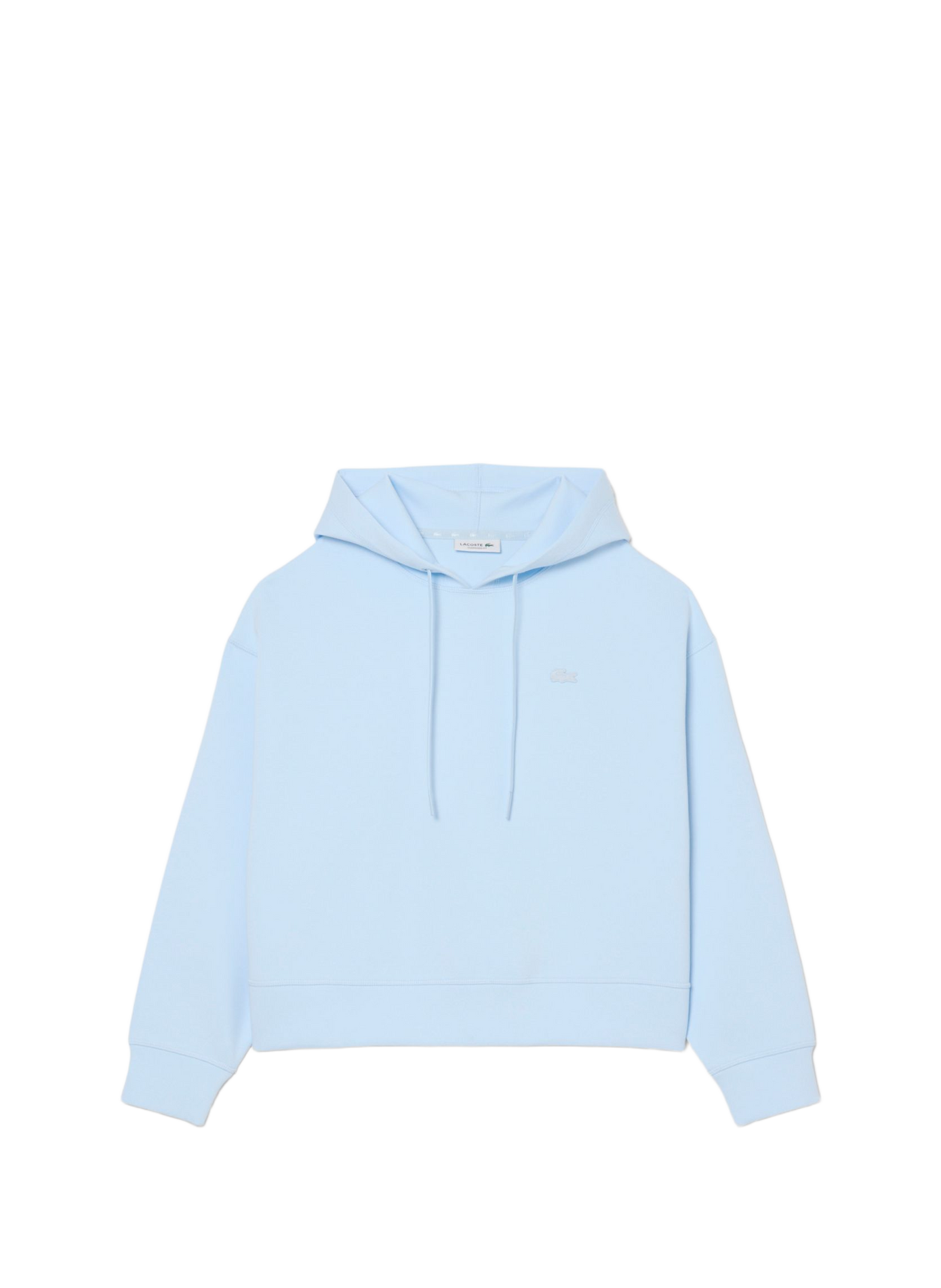 Sweat à capuche oversize à logo brodé en coton mélangé LACOSTE Bleu