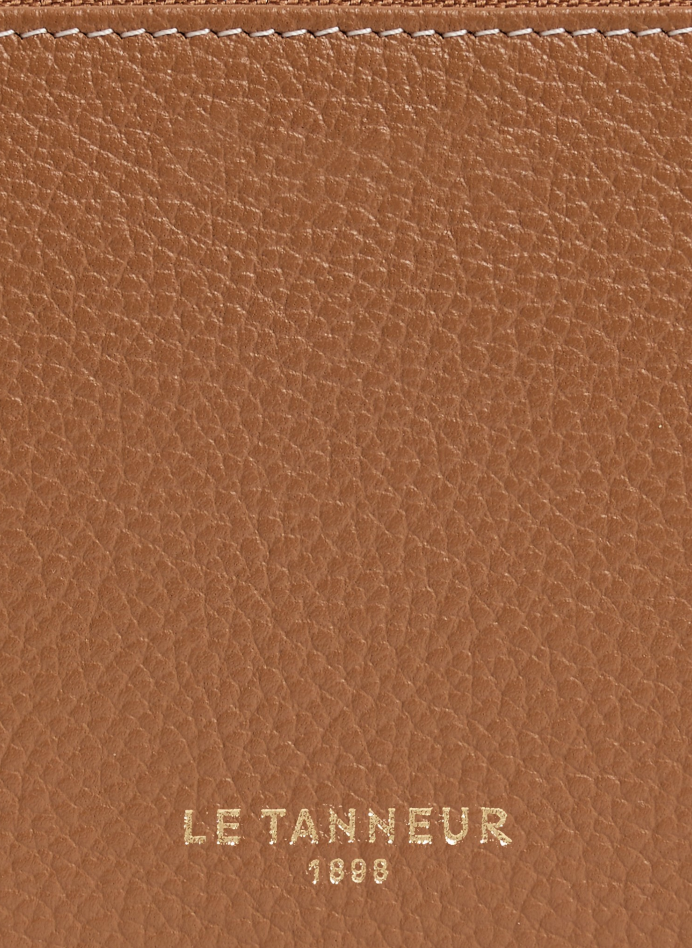 Porte monnaie zippé avec porte cartes amovible albertine en cuir grainé LE TANNEUR Marron