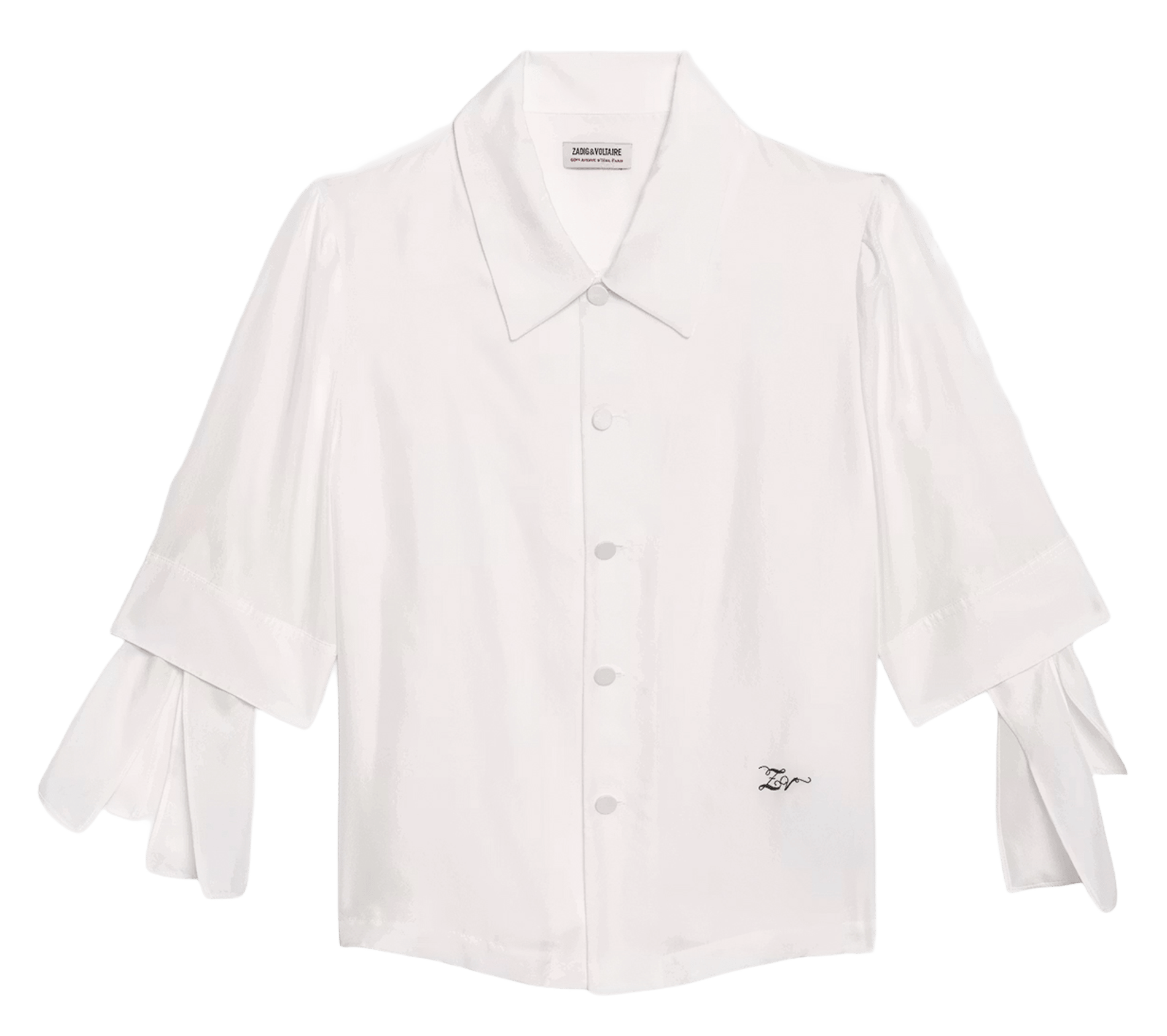 Rechte zijden blouse met klassieke kraag telmy ZADIG&VOLTAIRE Wit