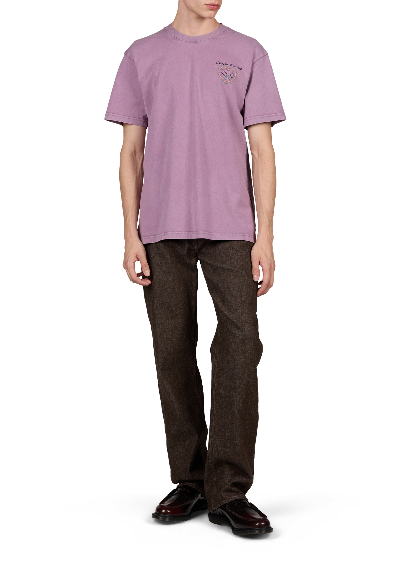 Tee-shirt à broderies en coton MAISON LABICHE Violet
