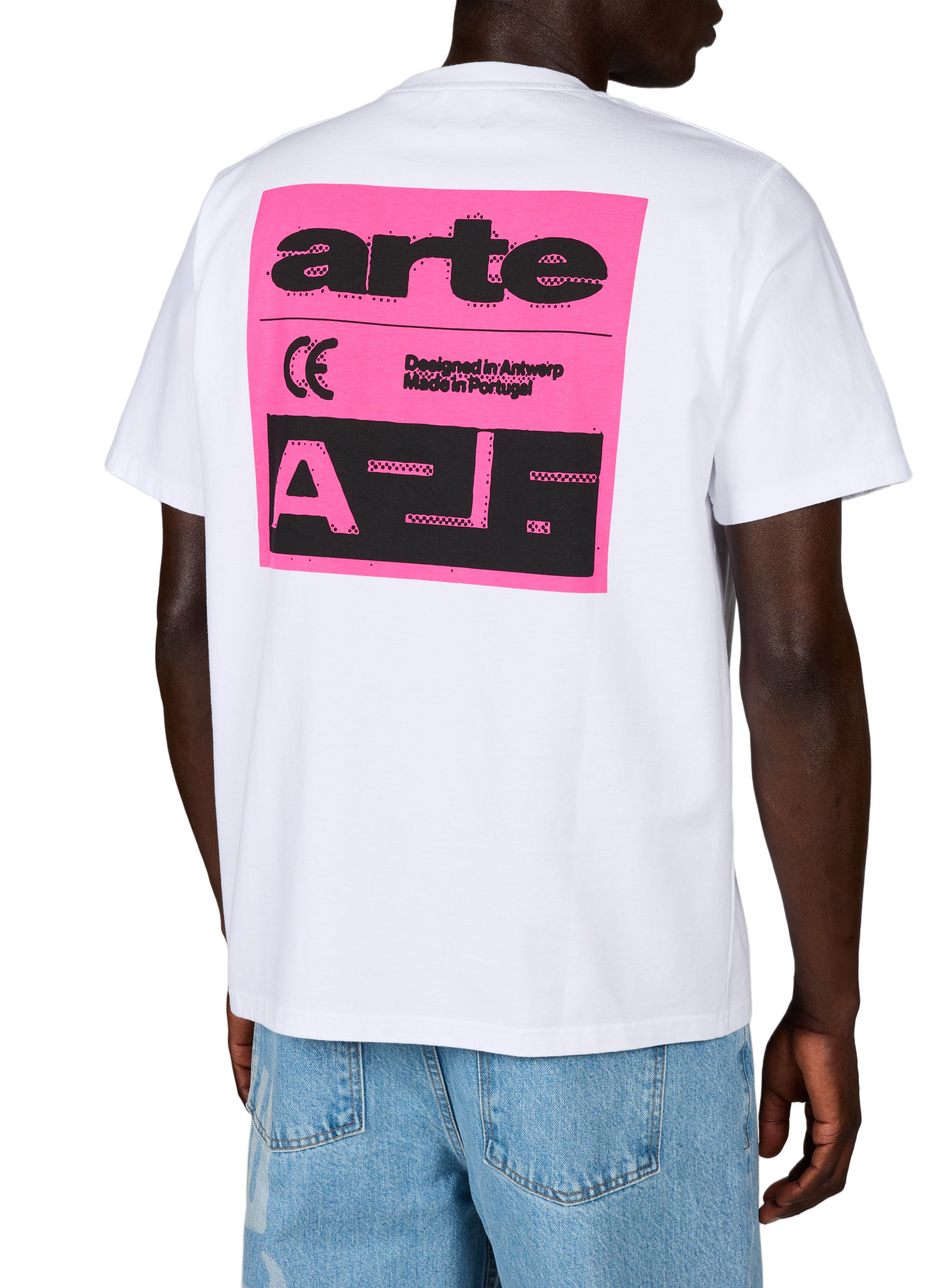 T-shirt droit col rond sérigraphié en coton ARTE ANTWERP Blanc