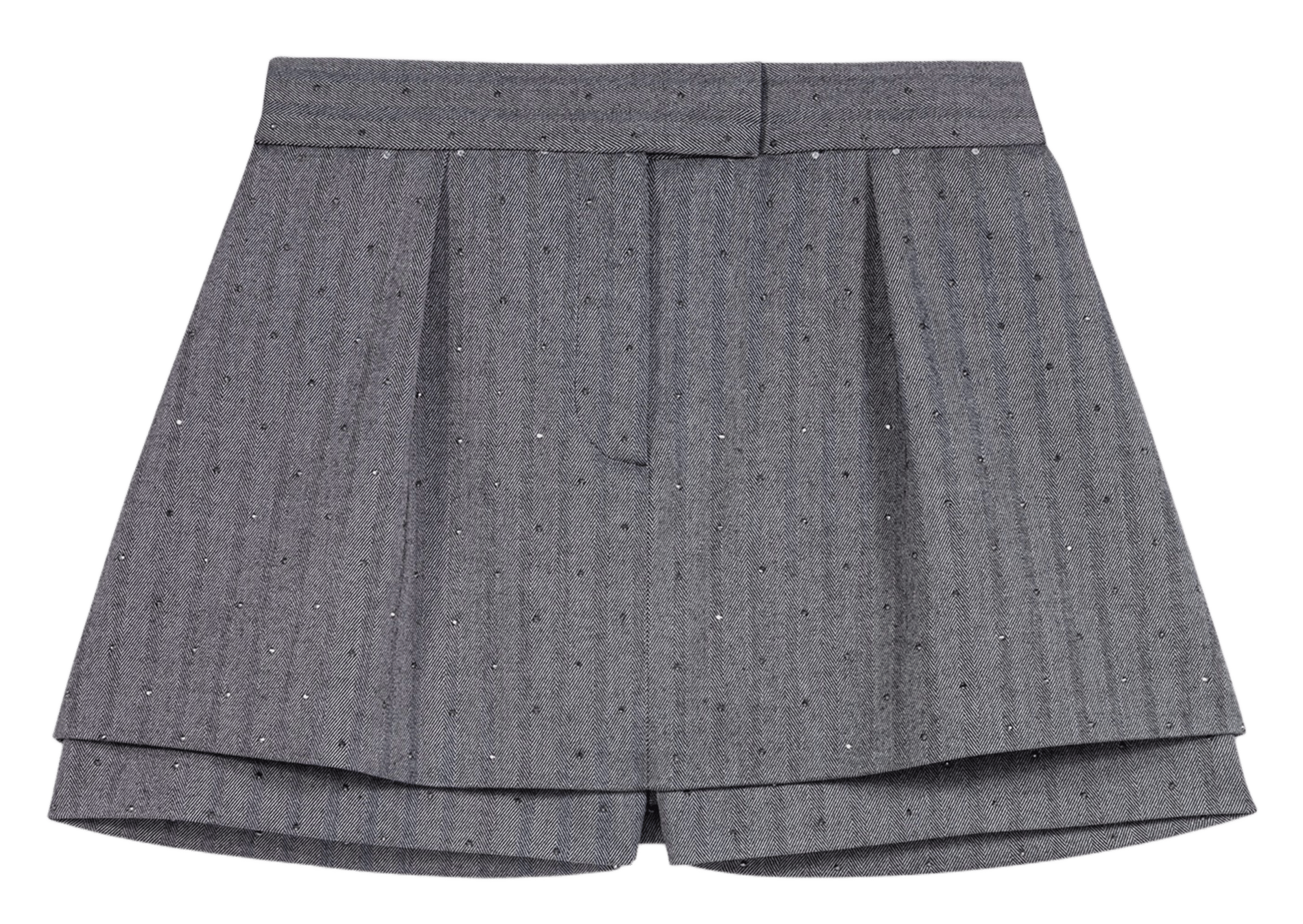 Jupe courte strassée MAJE Gris