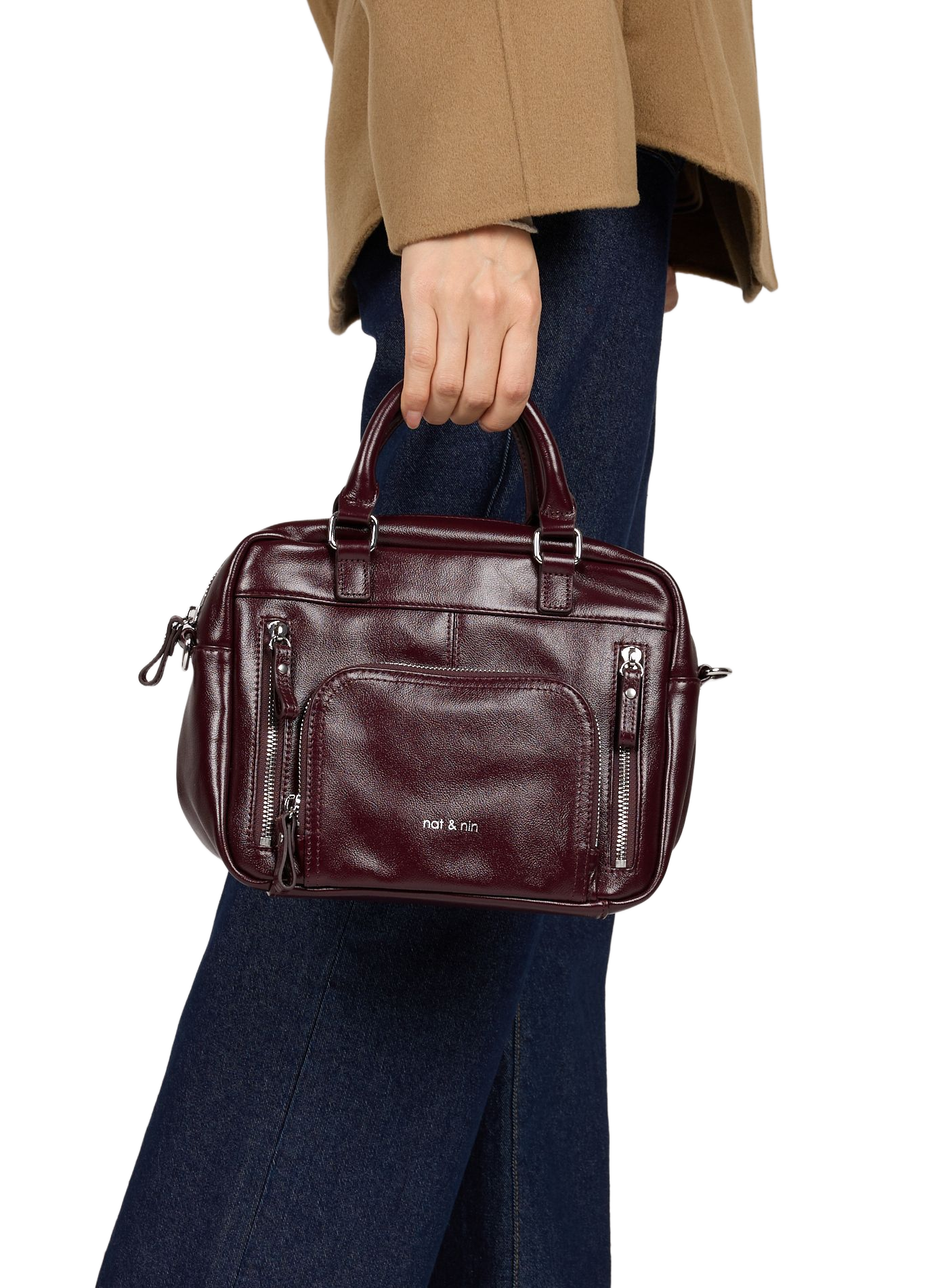 Sac à main Mini Macy en cuir NAT & NIN Violet