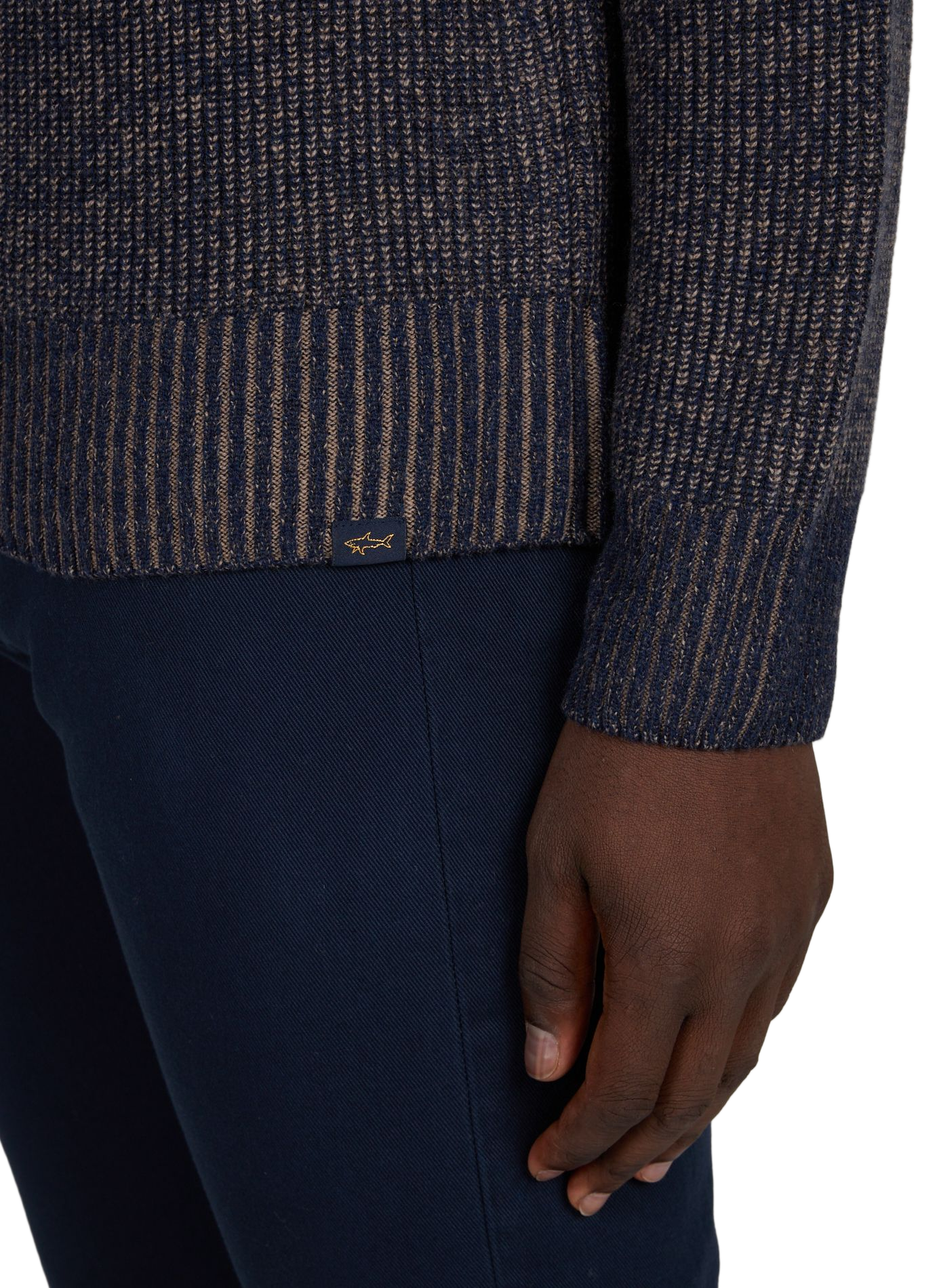 Straight fit turtleneck sweater in wool and cashmere PAUL & SHARK Multicolour