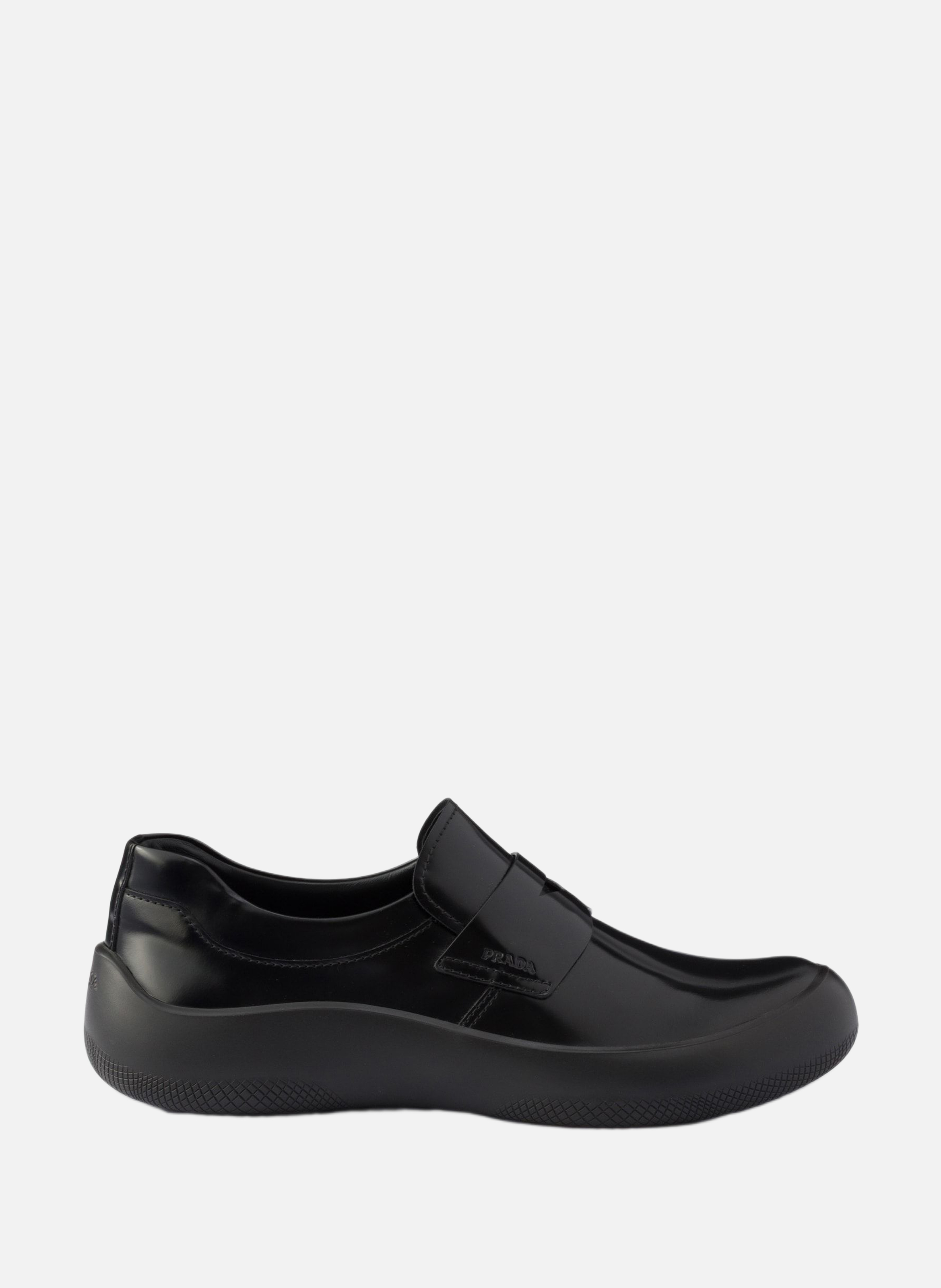 Mocassins en cuir brossé PRADA Noir