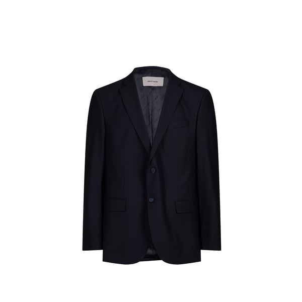 Blazer uni en laine vierge mélangée Blazer uni en laine vierge mélangée