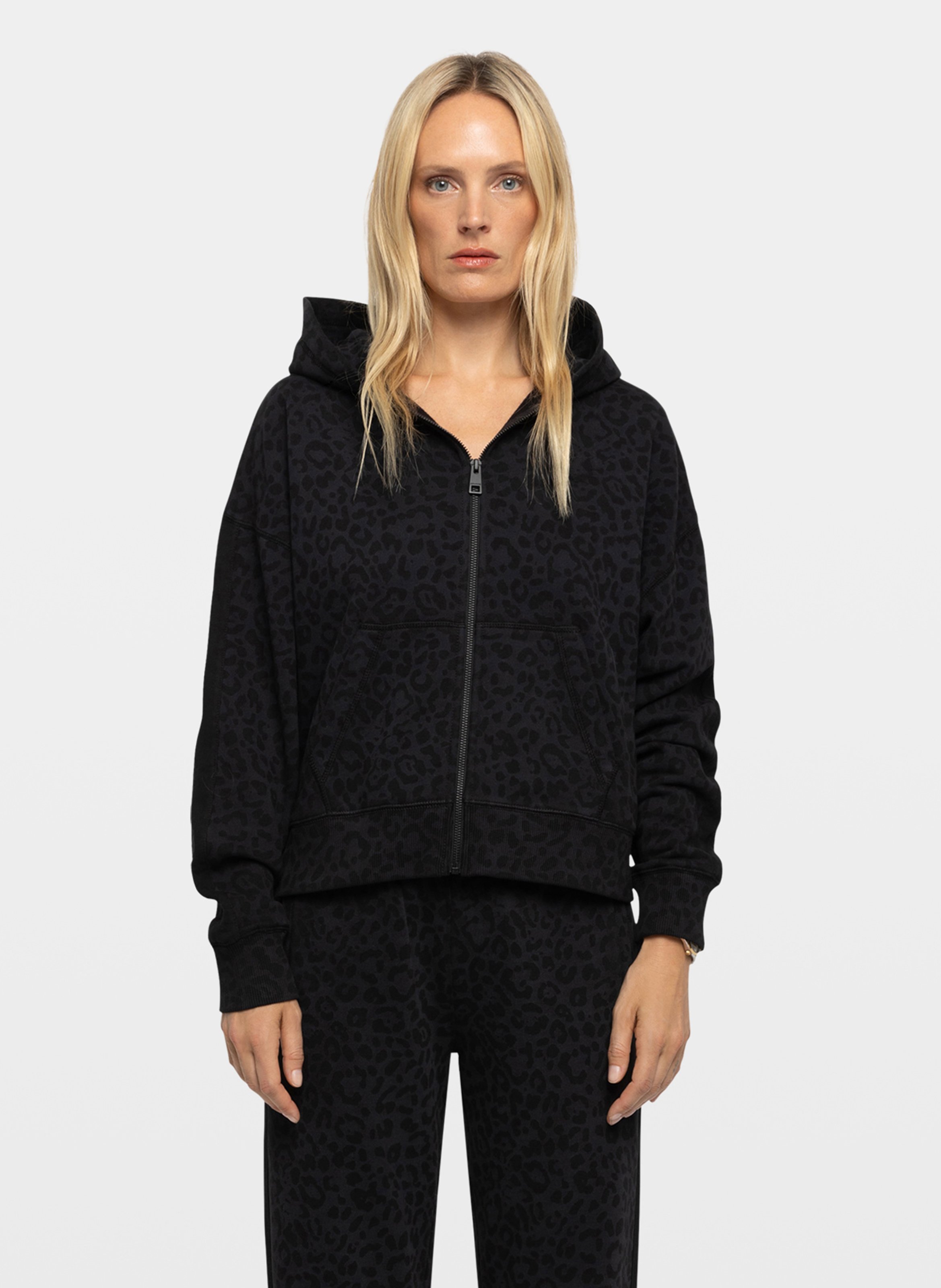 Leopardprint hoodie met rits ZADIG&VOLTAIRE Grijs