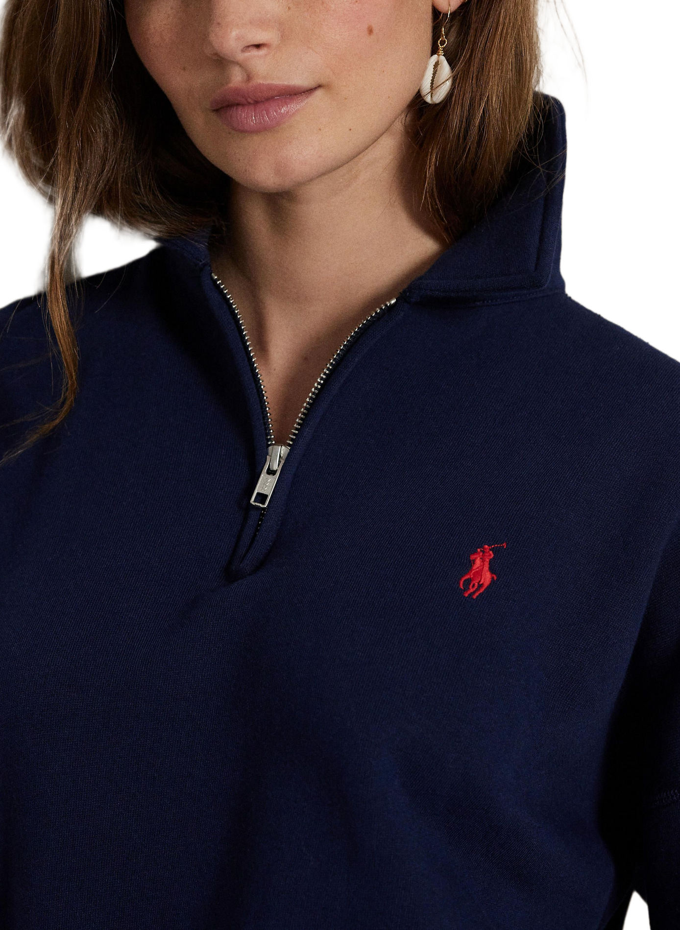 Kurzes Sweatshirt aus Baumwollmischung mit gesticktem Logo POLO RALPH LAUREN Blau