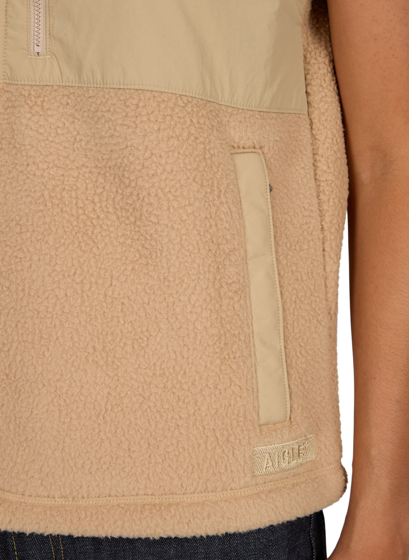 Gilet col montant droit uni AIGLE Beige