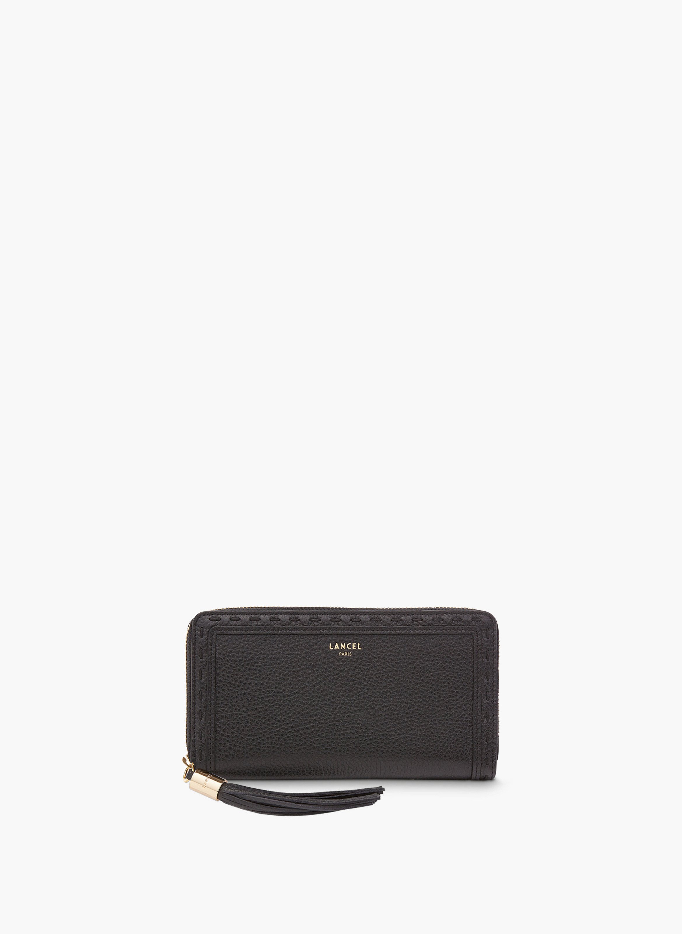 Lange ritssluiting portemonnee van Lancel in leer  Noir