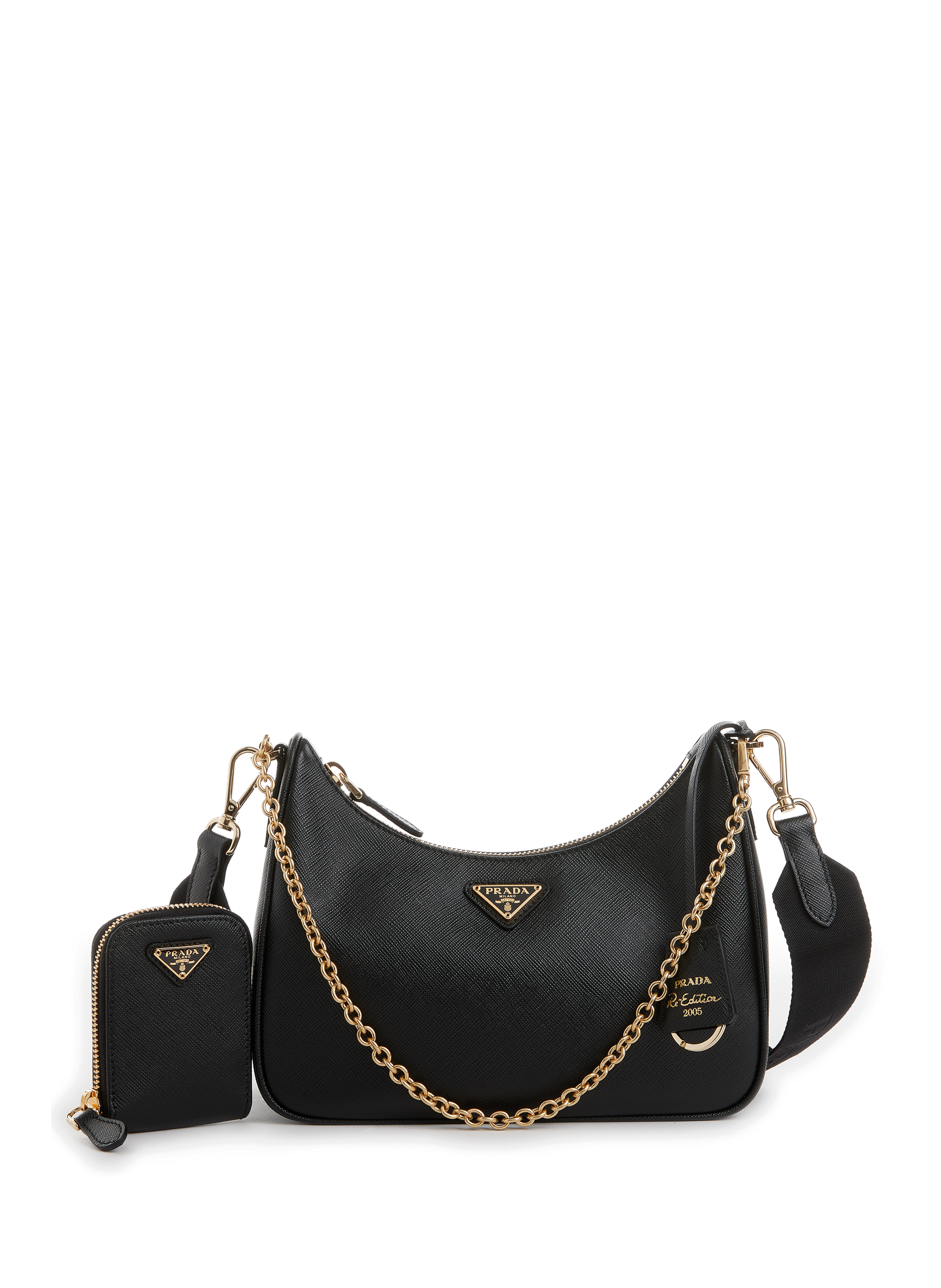 PRADA Sac à main Re-édition 2005 en cuir Saffiano Noir
