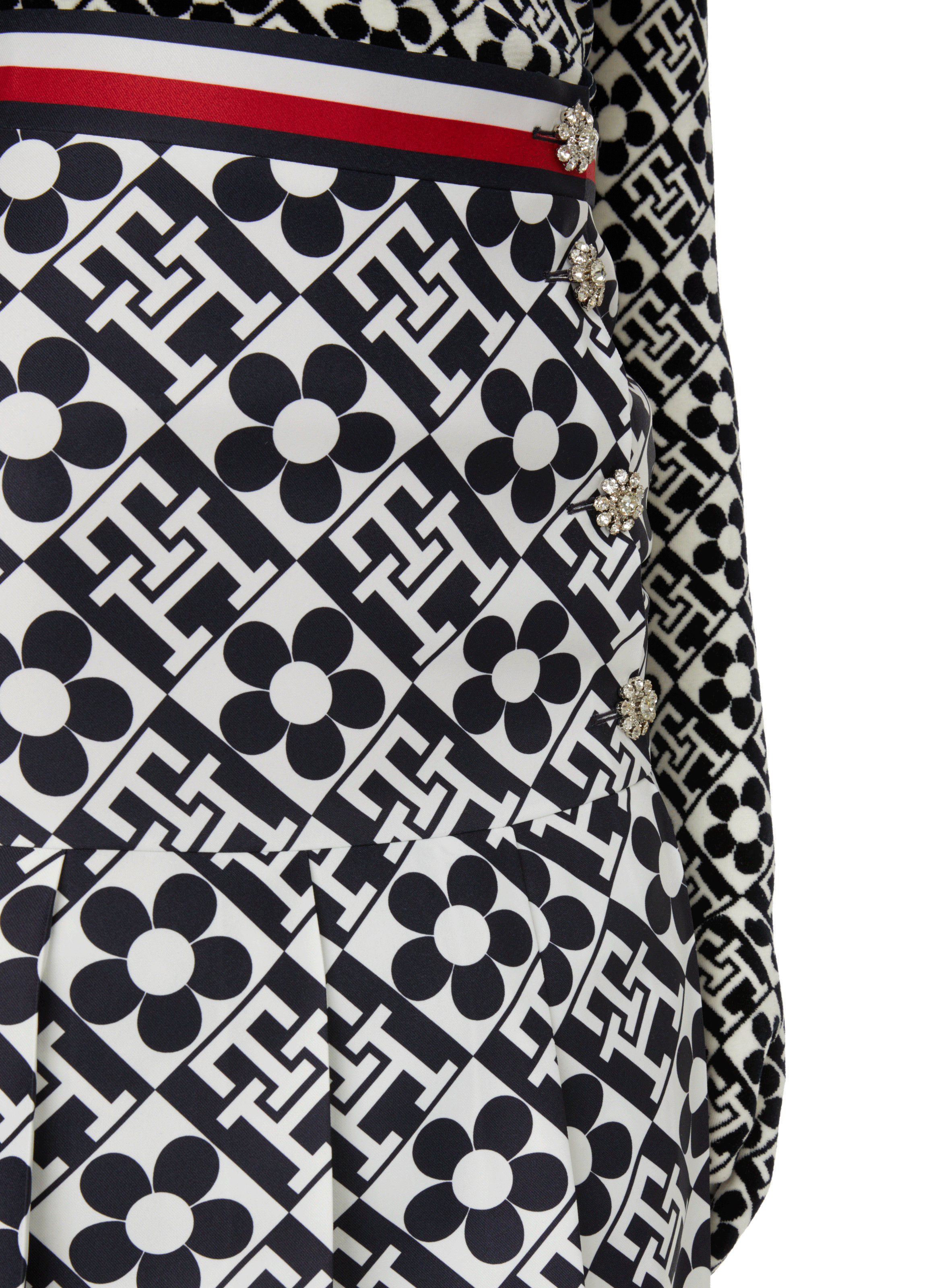 Jupe plissée à imprimé logo x Richard Quinn TOMMY HILFIGER Bleu