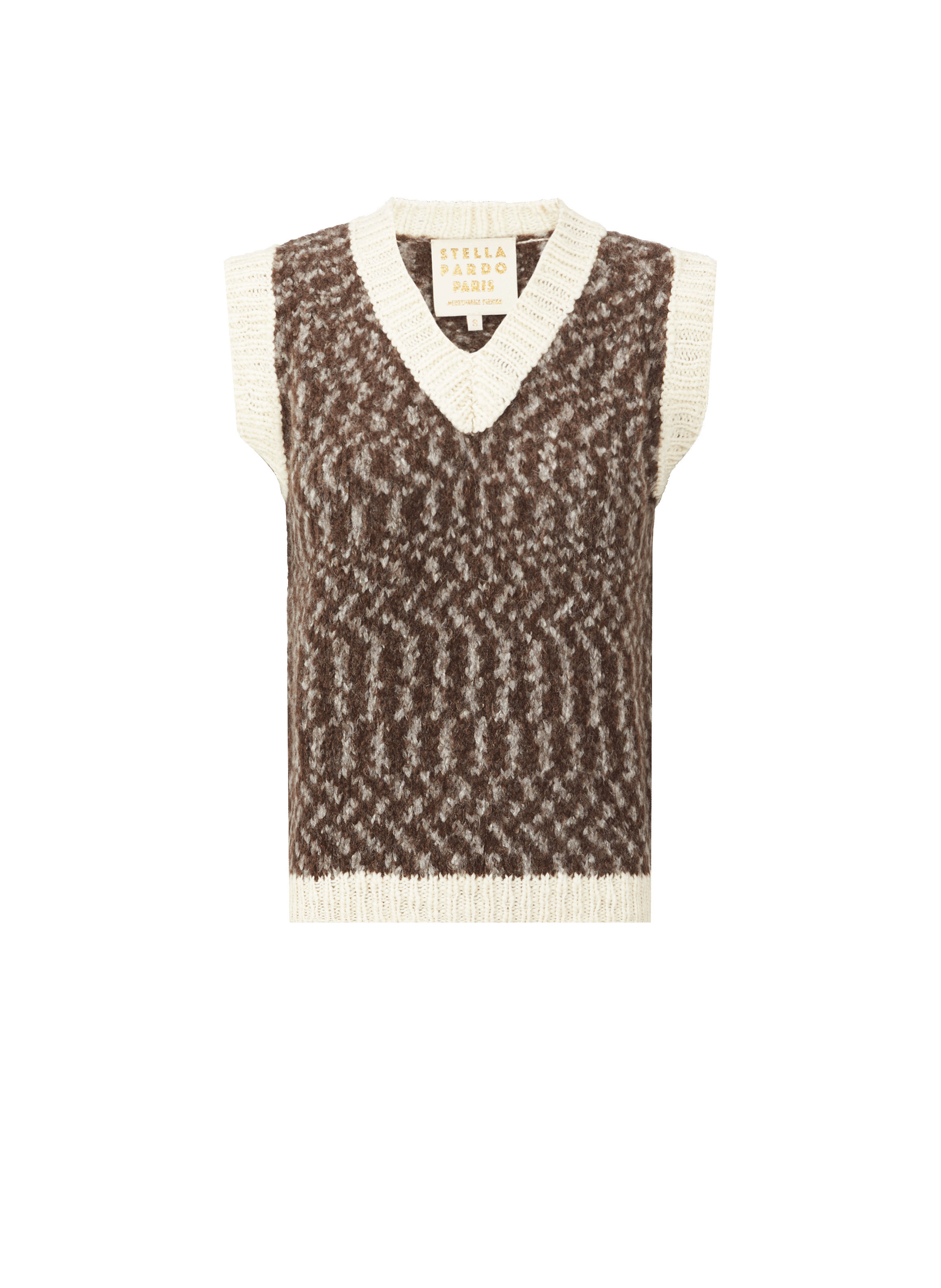 Pull sans manches en laine mélangée