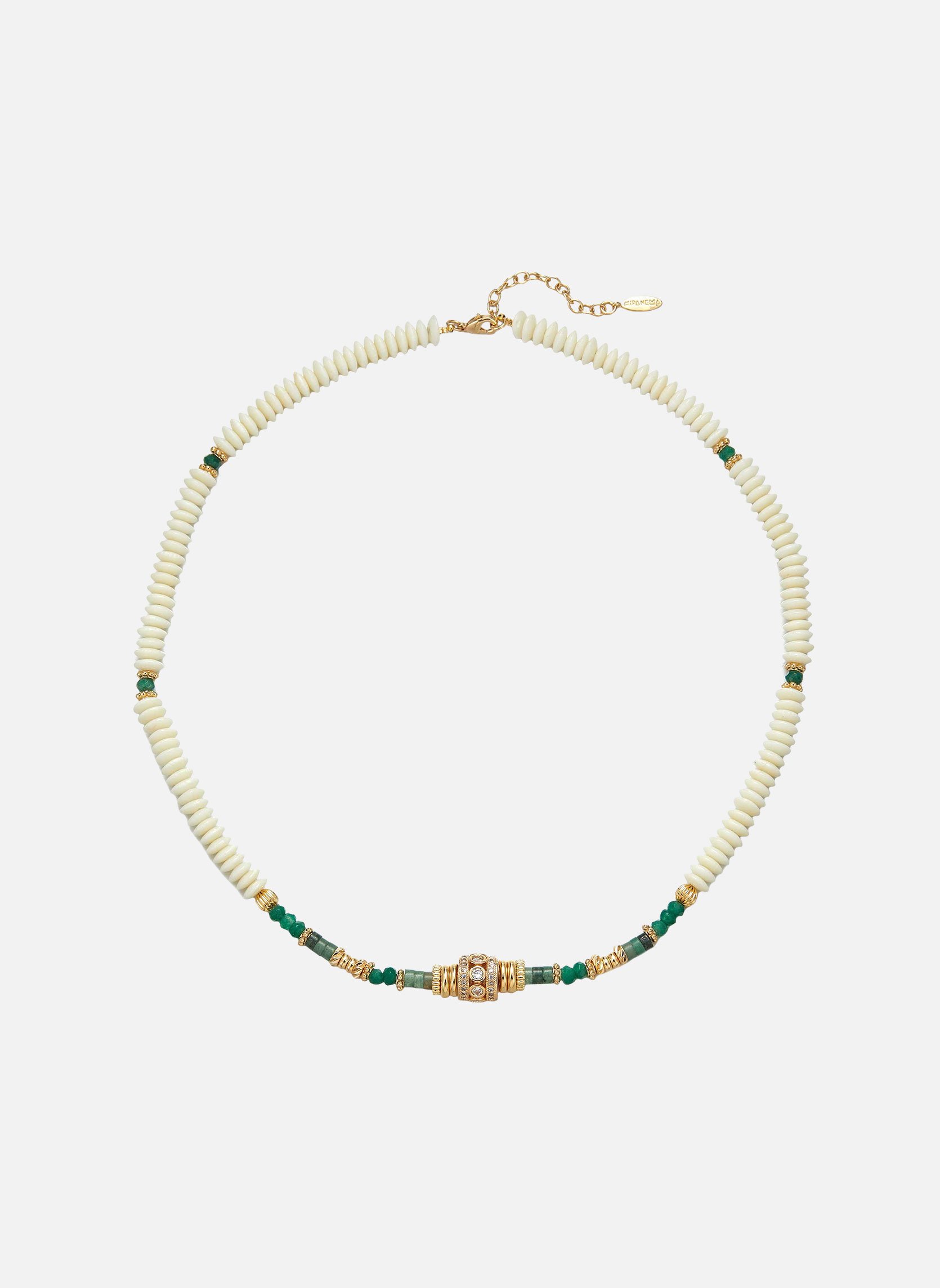 Collier avec perles et pierres semi-précieuses FILOUM HIPANEMA Vert