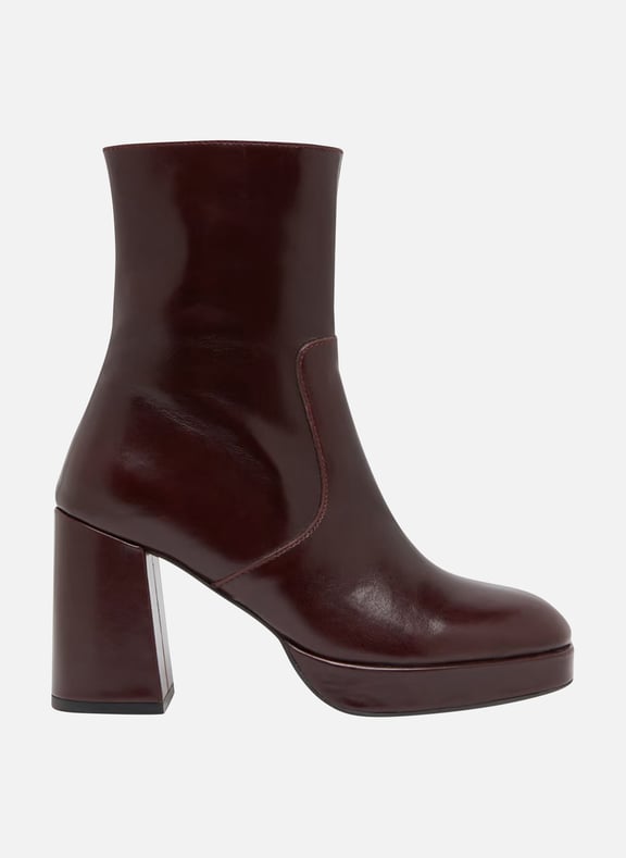 Bottines à talons en cuir vesna Rouge by JONAK JONAK Bottines à talons en cuir vesna Rouge