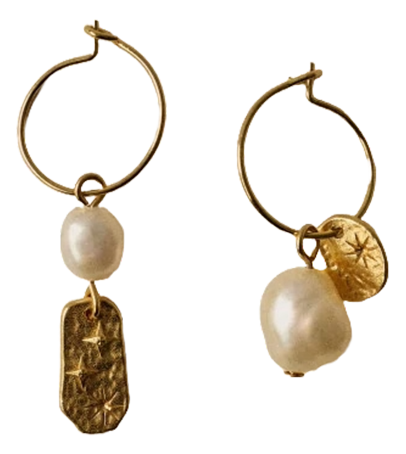 Créoles en laiton doré soren pearl r SESSUN Doré