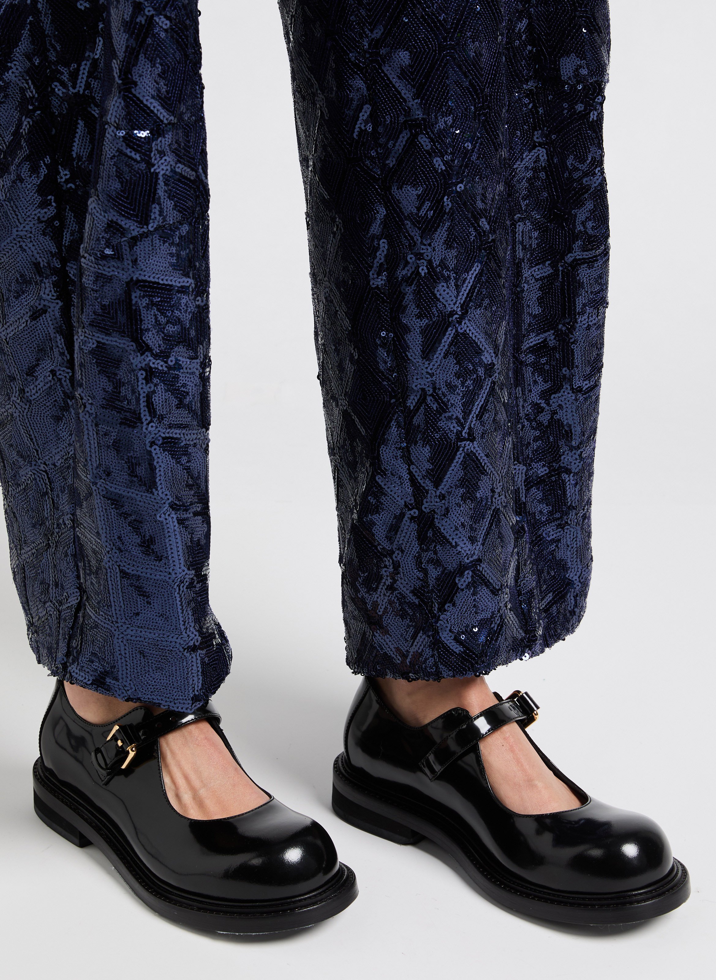 Pantalon cargo à sequins ROTATE Bleu