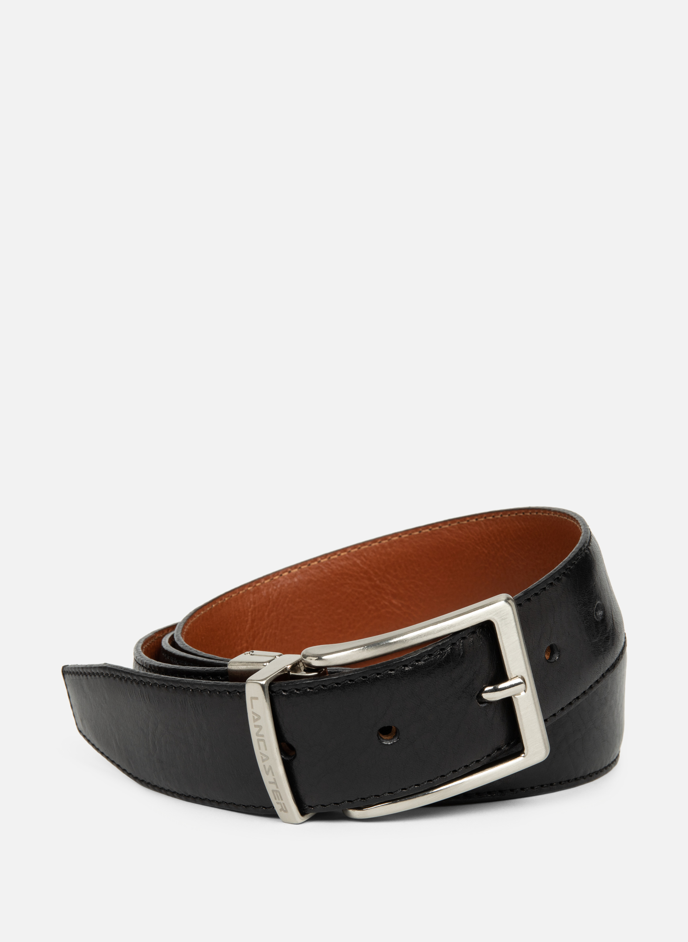 Small belt - Ceinture Cuir Lisse Homme LANCASTER Black