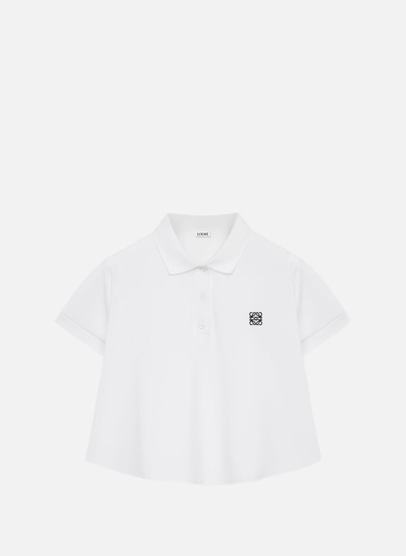 Polo trapèze en coton mélangé Blanc by LOEWE LOEWE Polo trapèze en coton mélangé Blanc