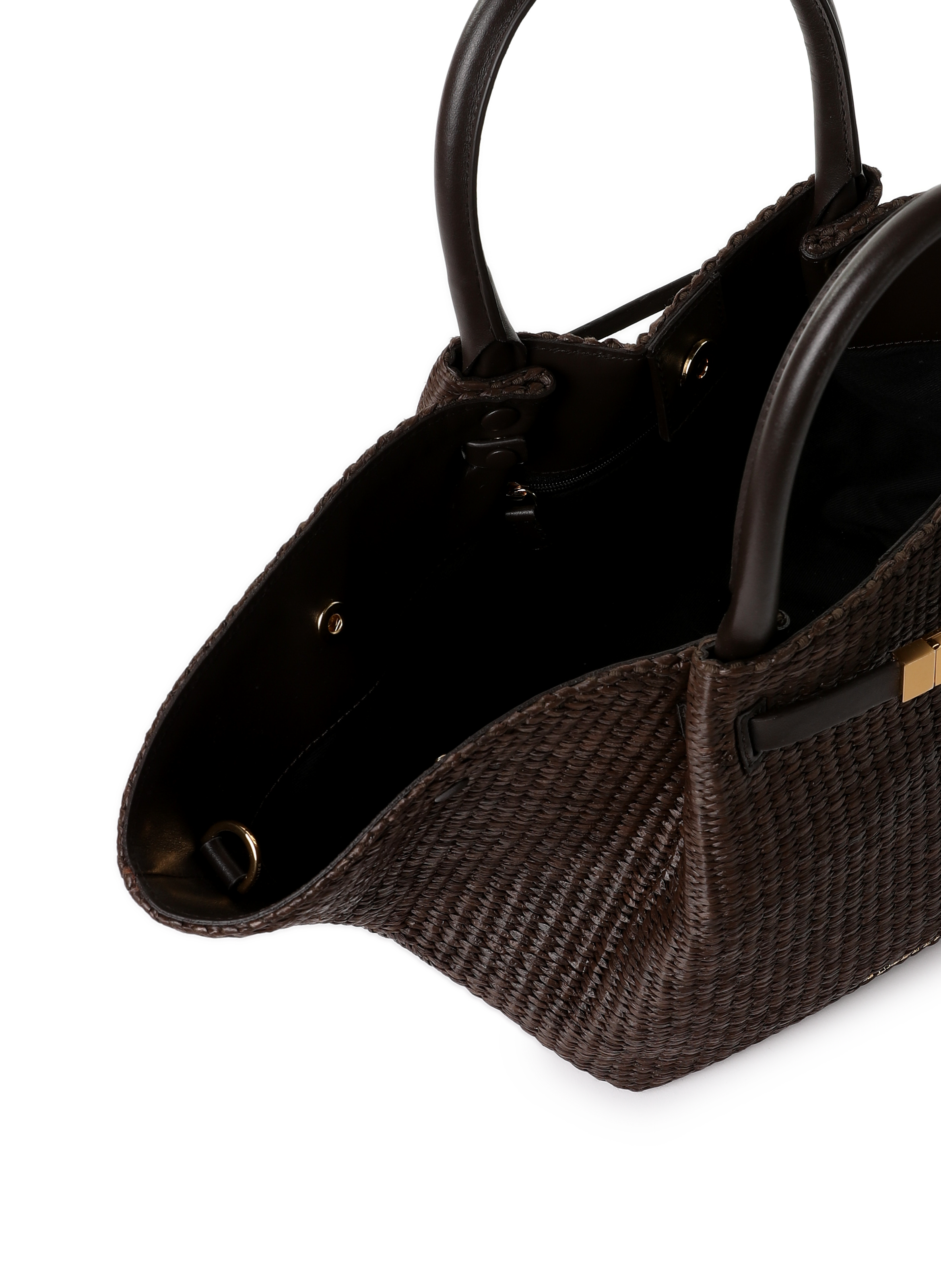 Sac à main Midi New York en Raphia DEMELLIER LONDON Noir