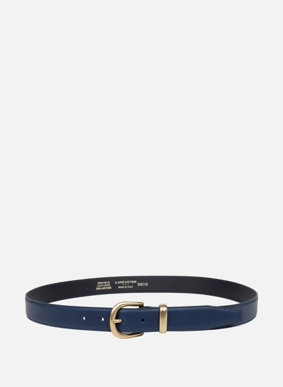 Belt - Ceinture Cuir Lisse Femme | Blue by LANCASTER Belt - Ceinture Cuir Lisse Femme Blue