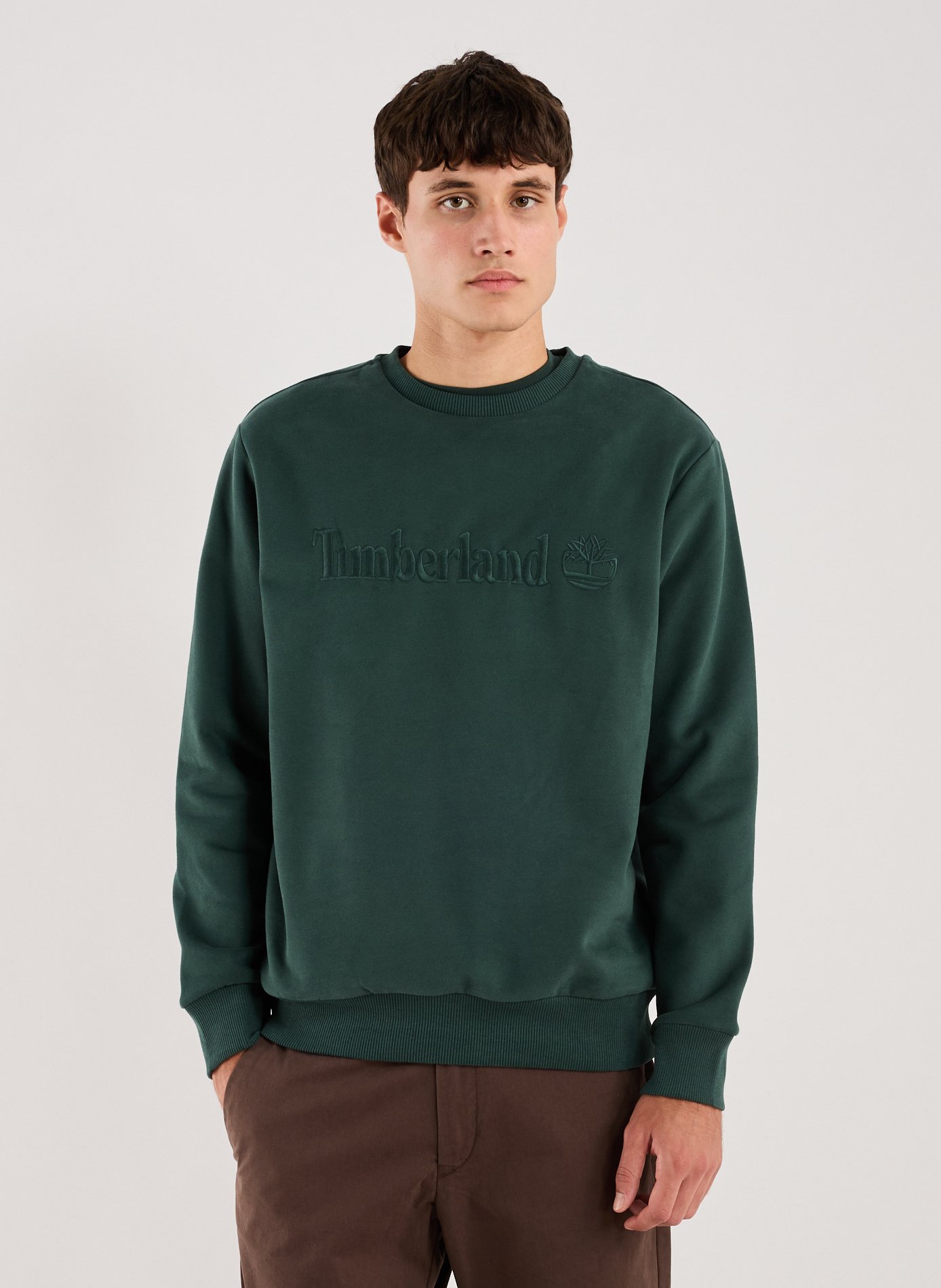 TIMBERLAND Sweat droit brodé en coton Vert