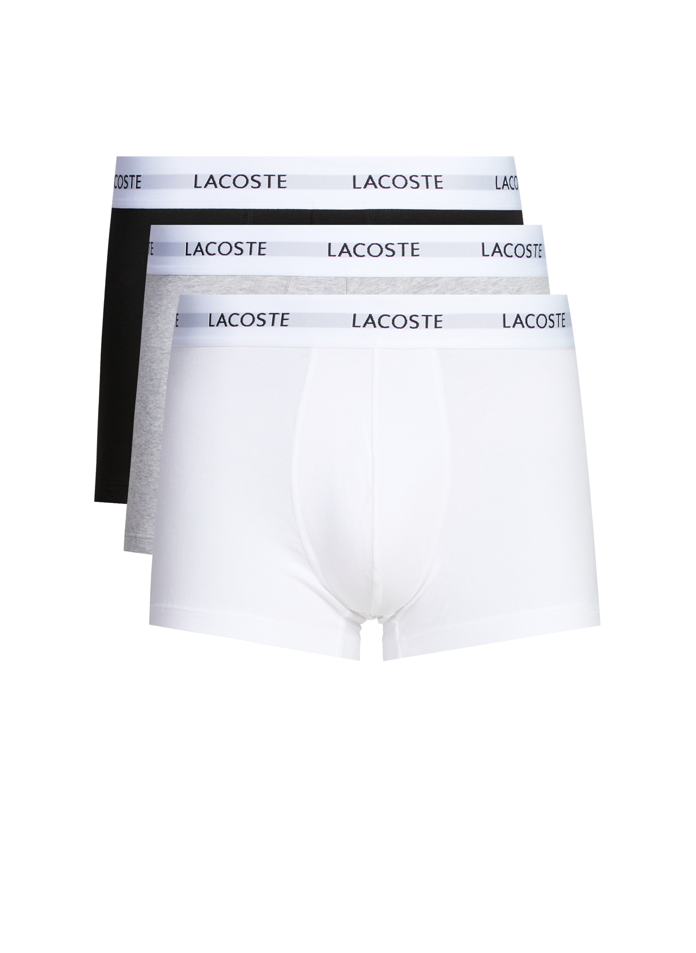 LACOSTE Lot de trois boxers en coton mélangé Bleu