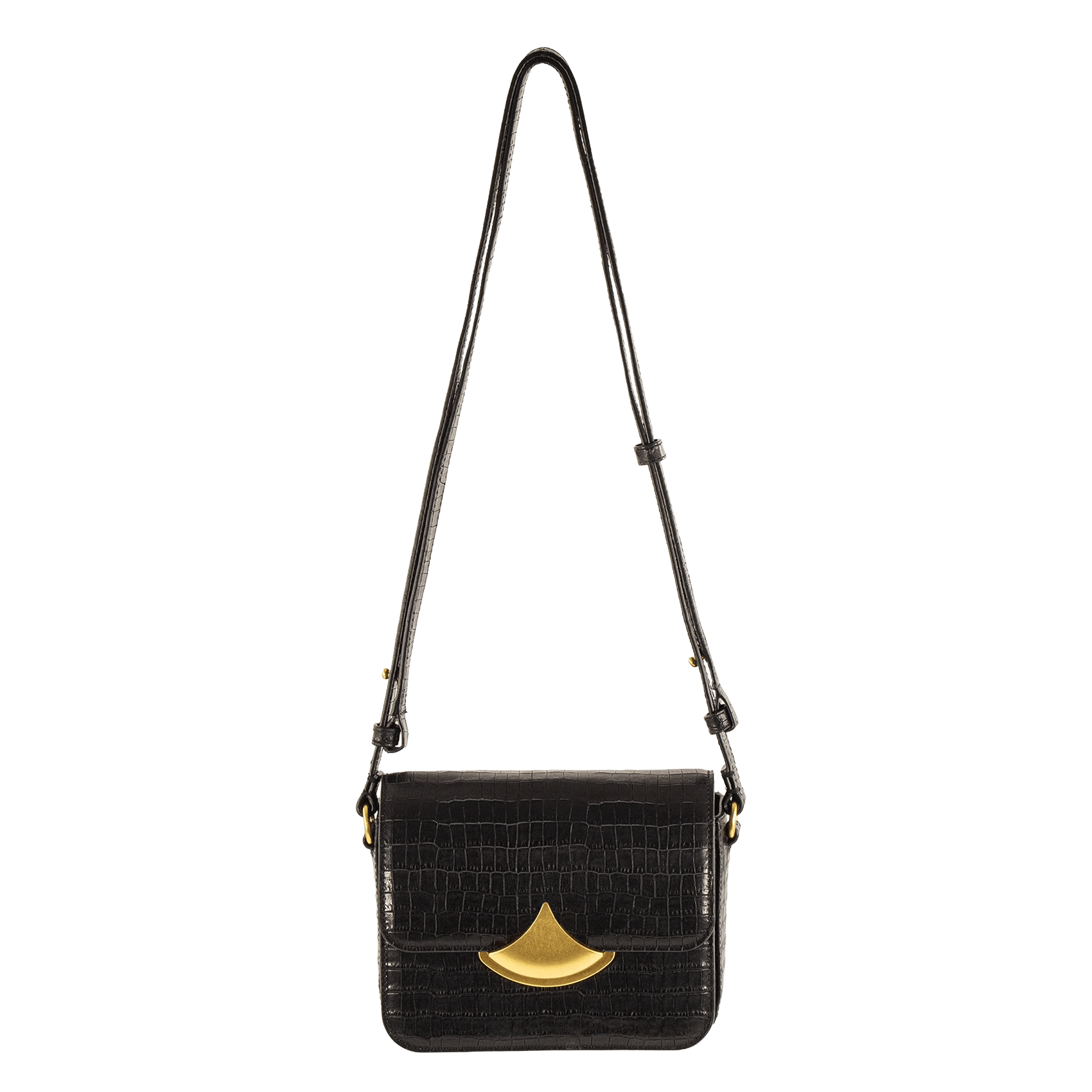 Sac bandoulière en cuir effet crocodile diviluz mimo e SESSUN Noir