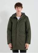 Parka droite à capuche JARNO Green bblue