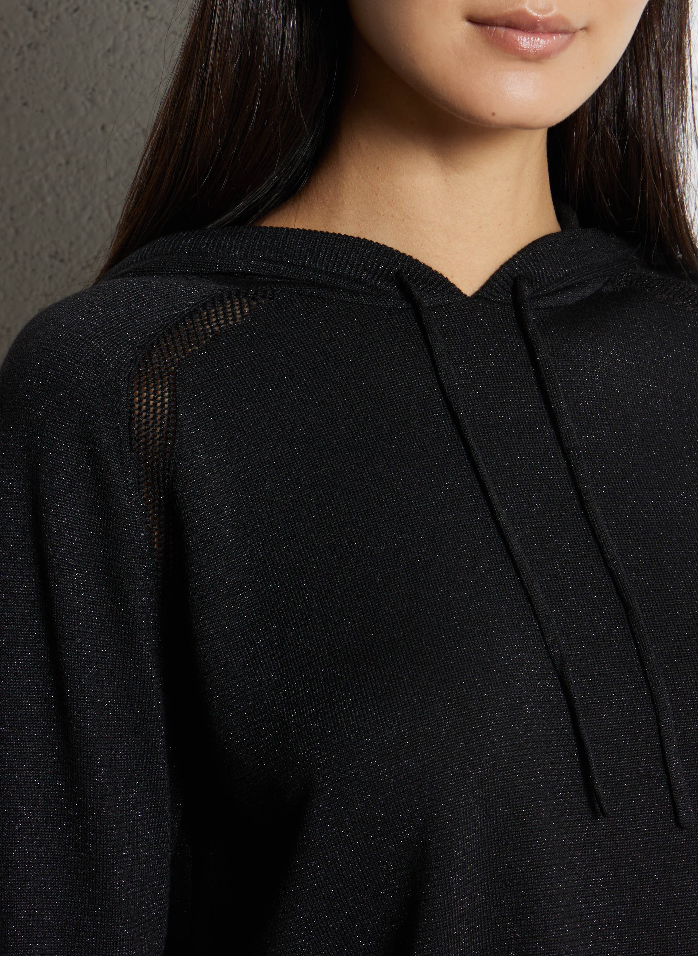 Pull à capuche droit brillant IKKS Noir