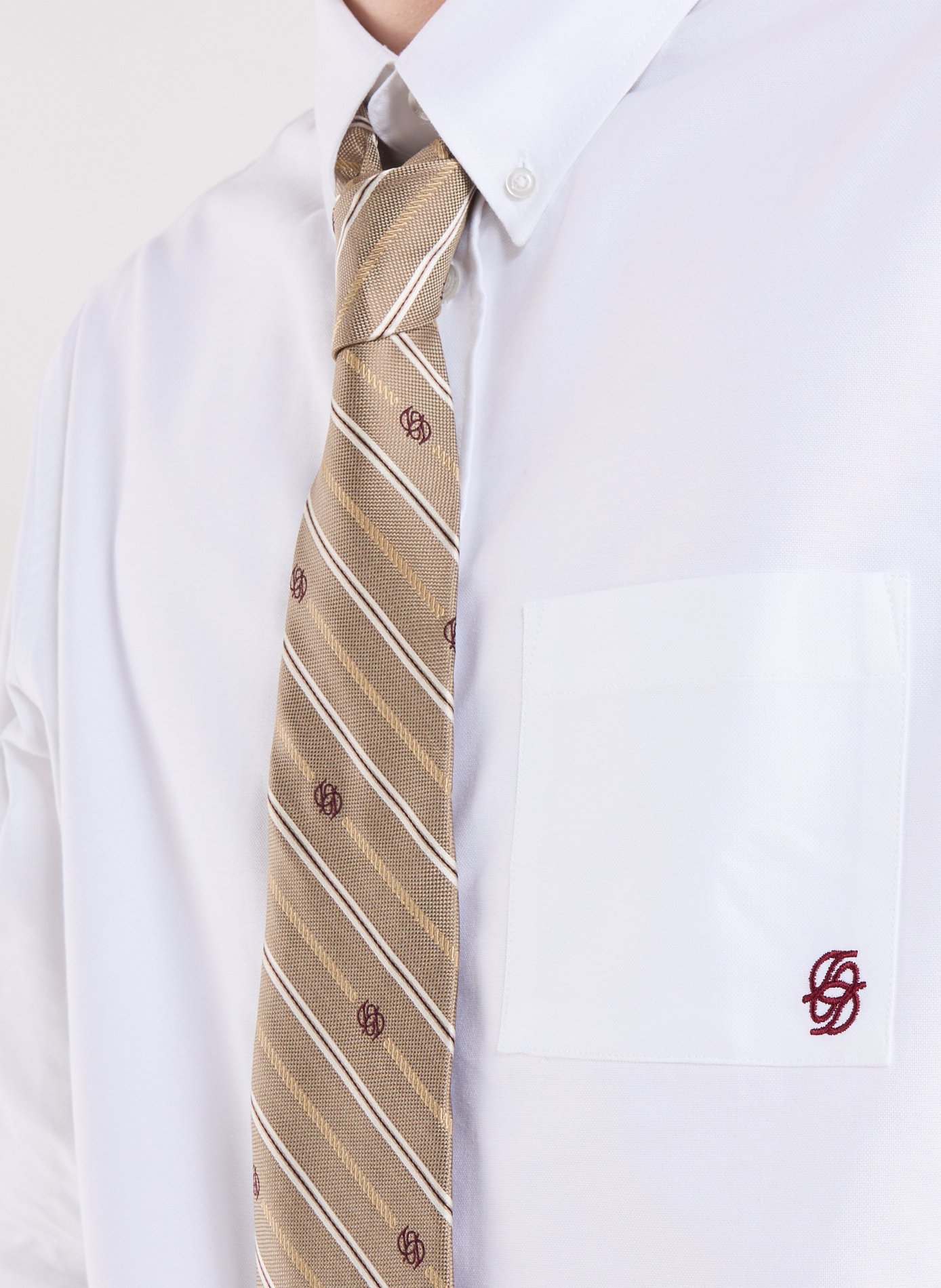 Striped silk tie DROLE DE MONSIEUR Beige