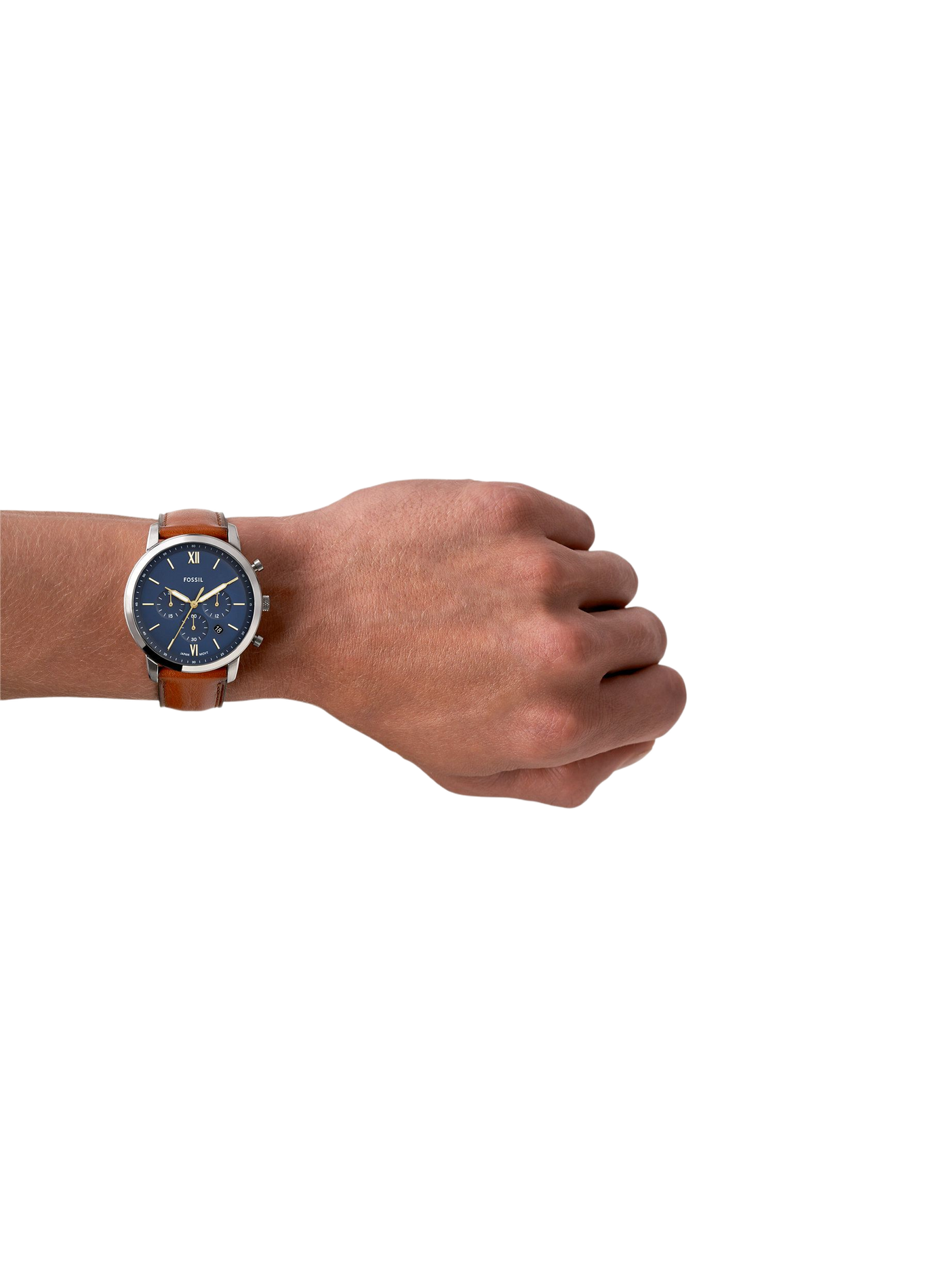 Montre quartz bracelet en cuir FOSSIL Bleu