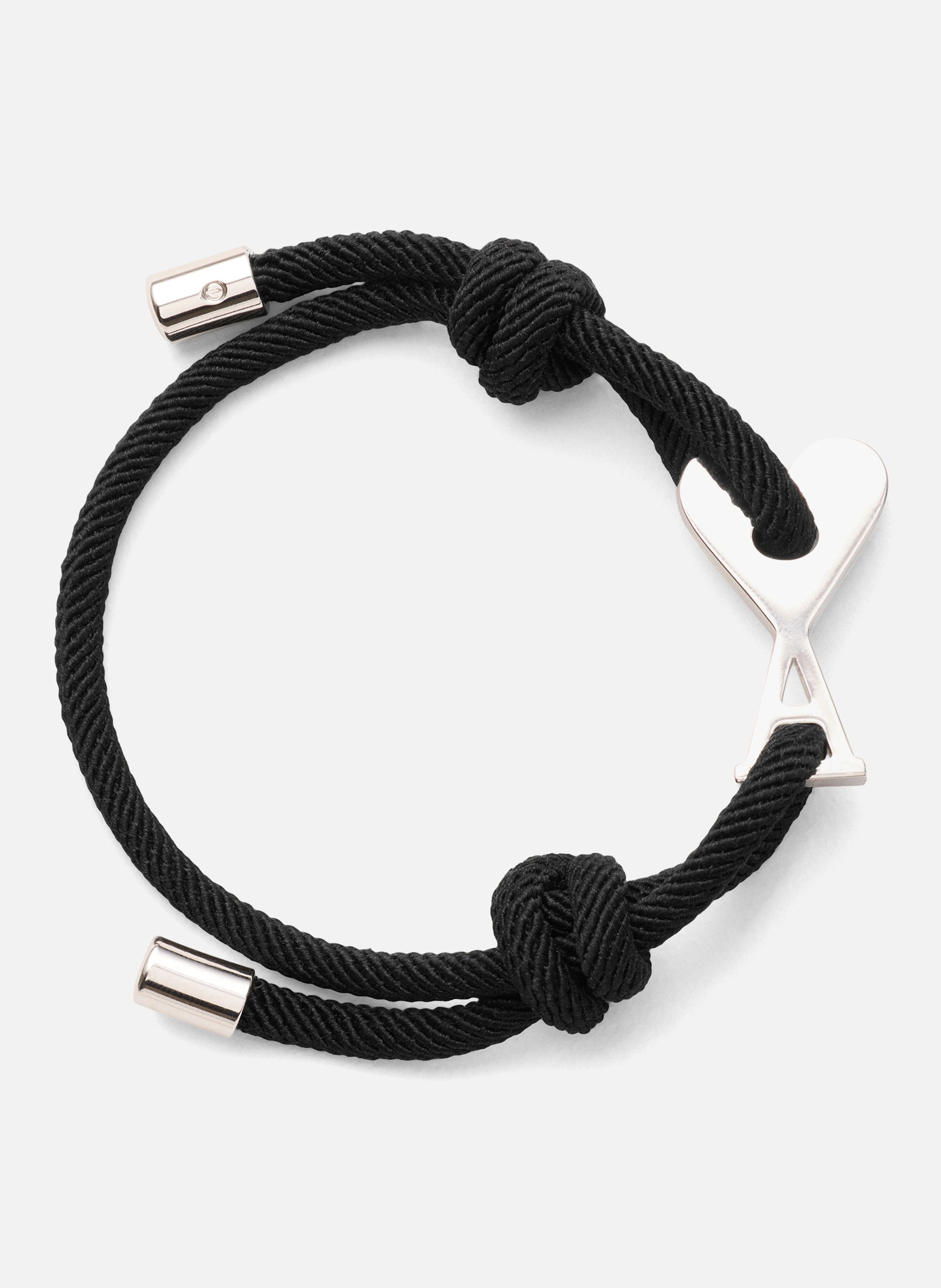 Bracelet cordon ami de coeur argenté unisexe en laiton AMI PARIS Gris