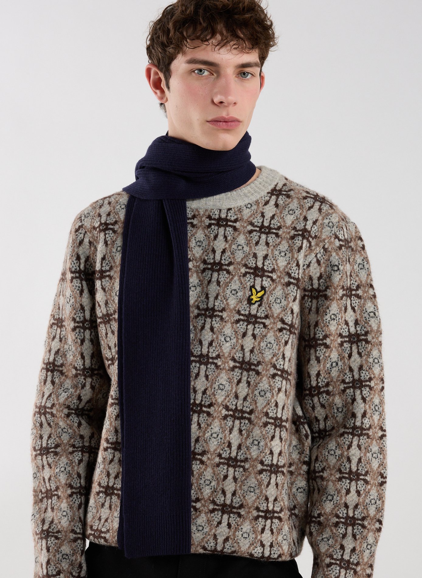 Loras Mixed Wool Scarf STRELLSON Blue