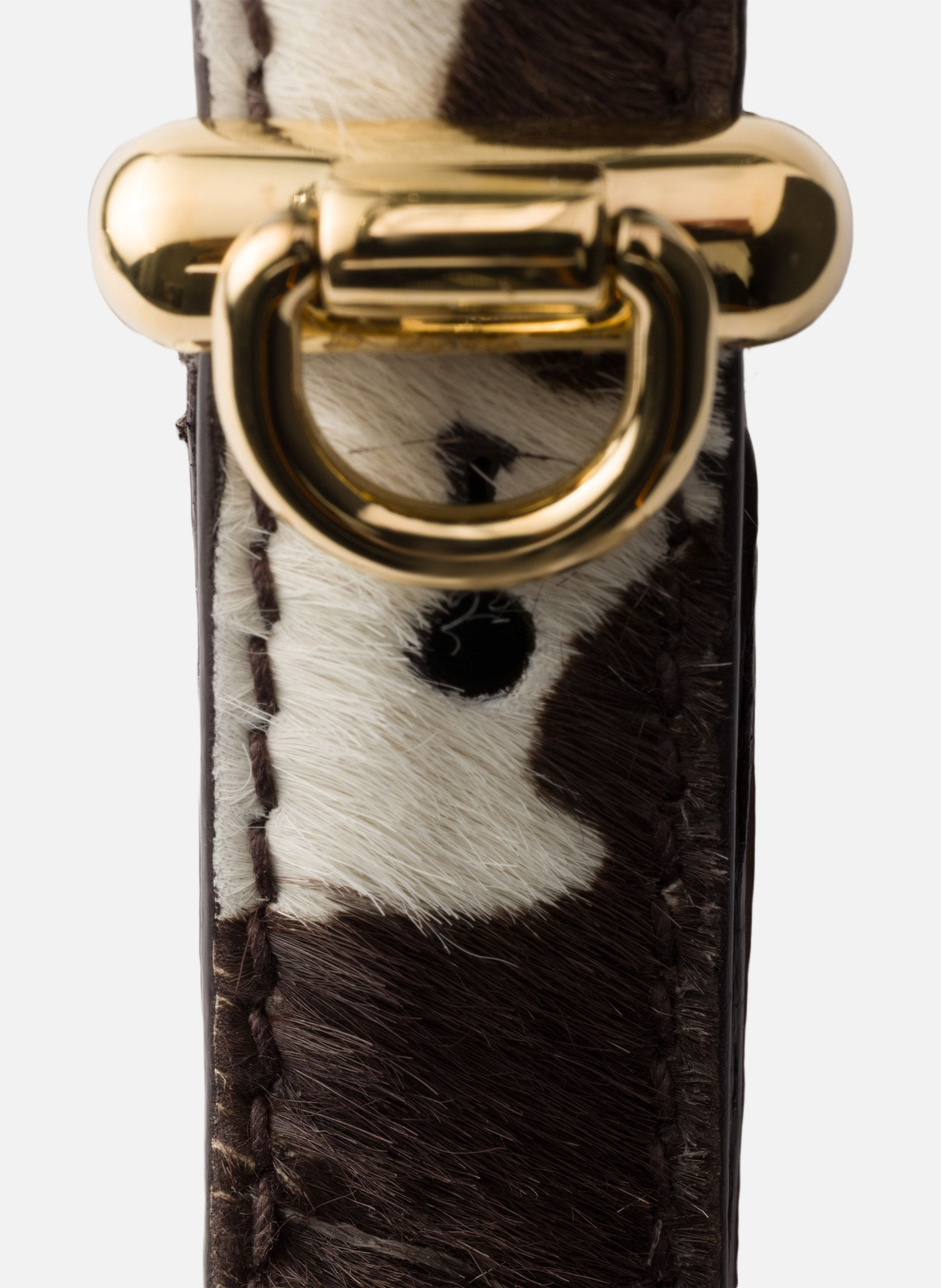 Mini sac porté épaule en cuir imprimé prada arqué PRADA Blanc