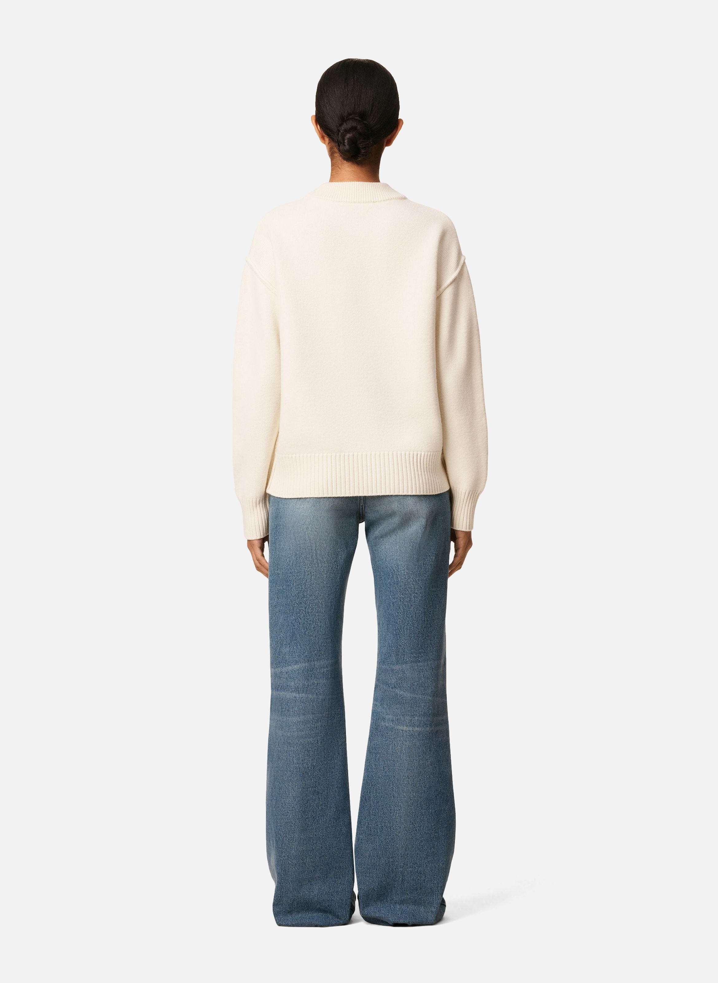 Cardigan ami de coeur en laine unisexe AMI PARIS Blanc