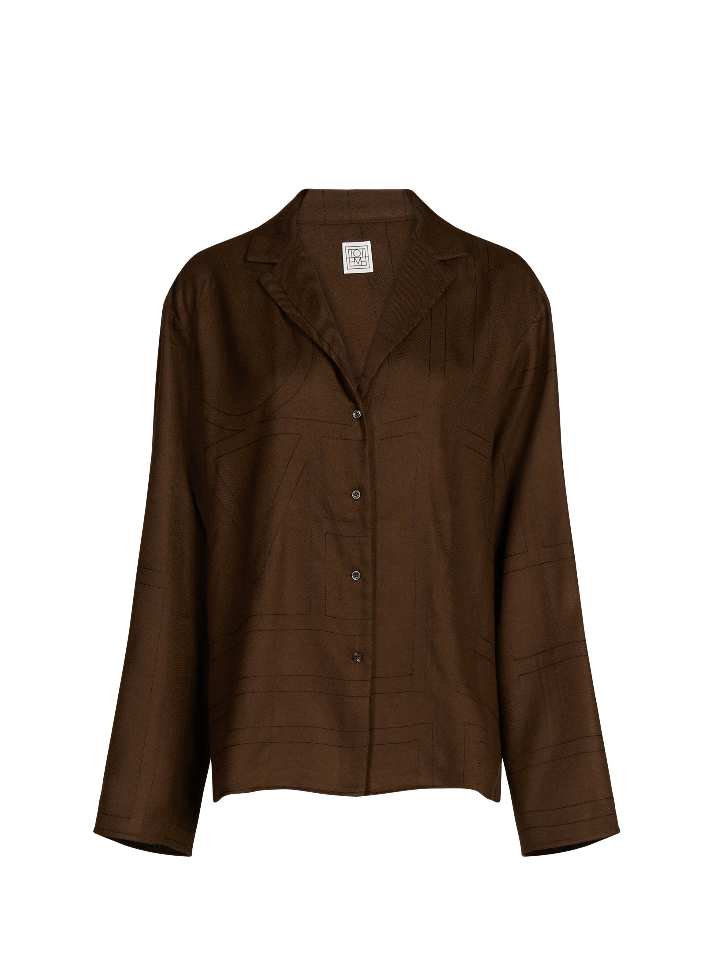 Haut de pyjama boutonné à col tailleur TOTEME Marron