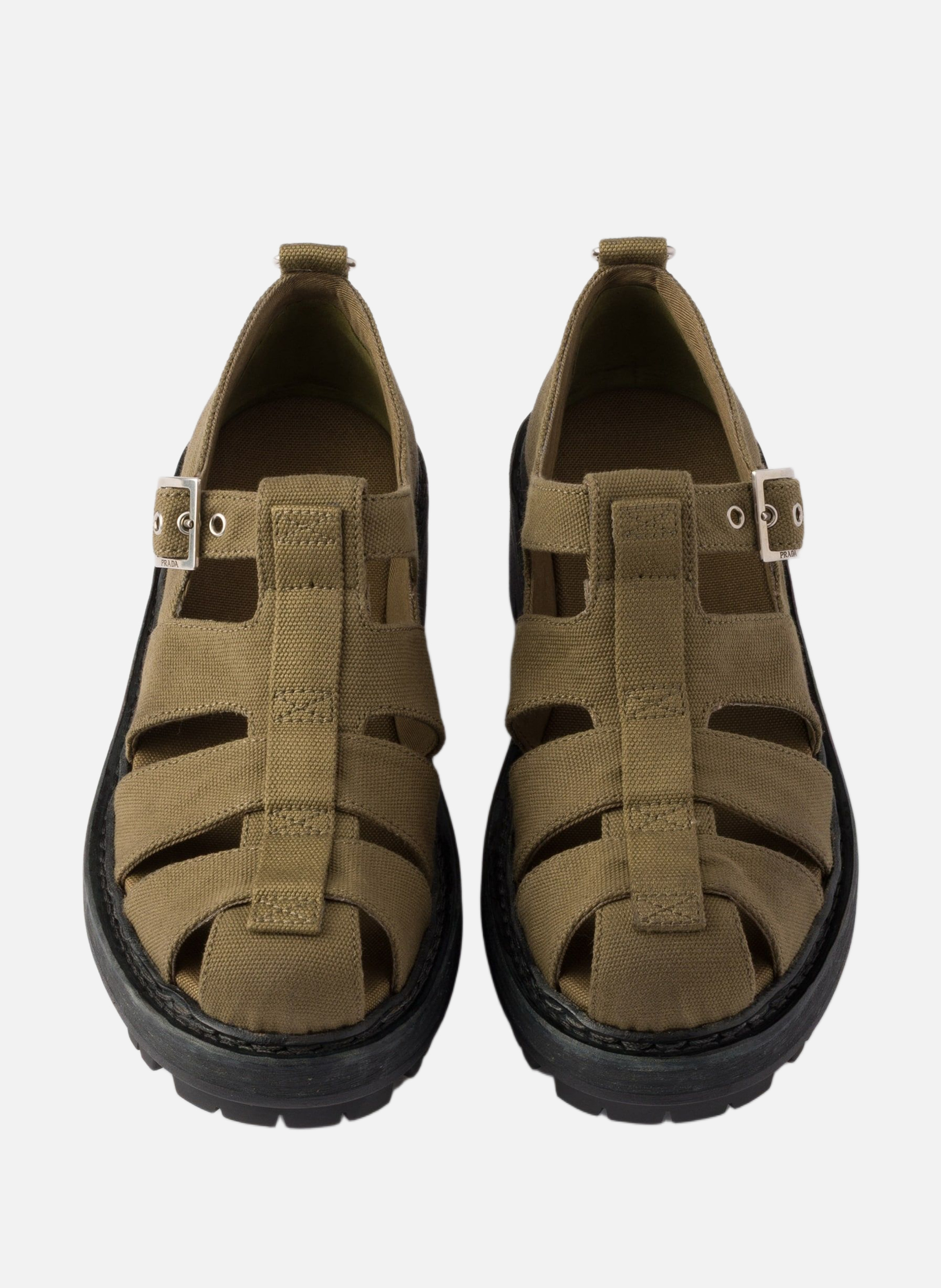 Sandales de pêcheur en toile PRADA Vert