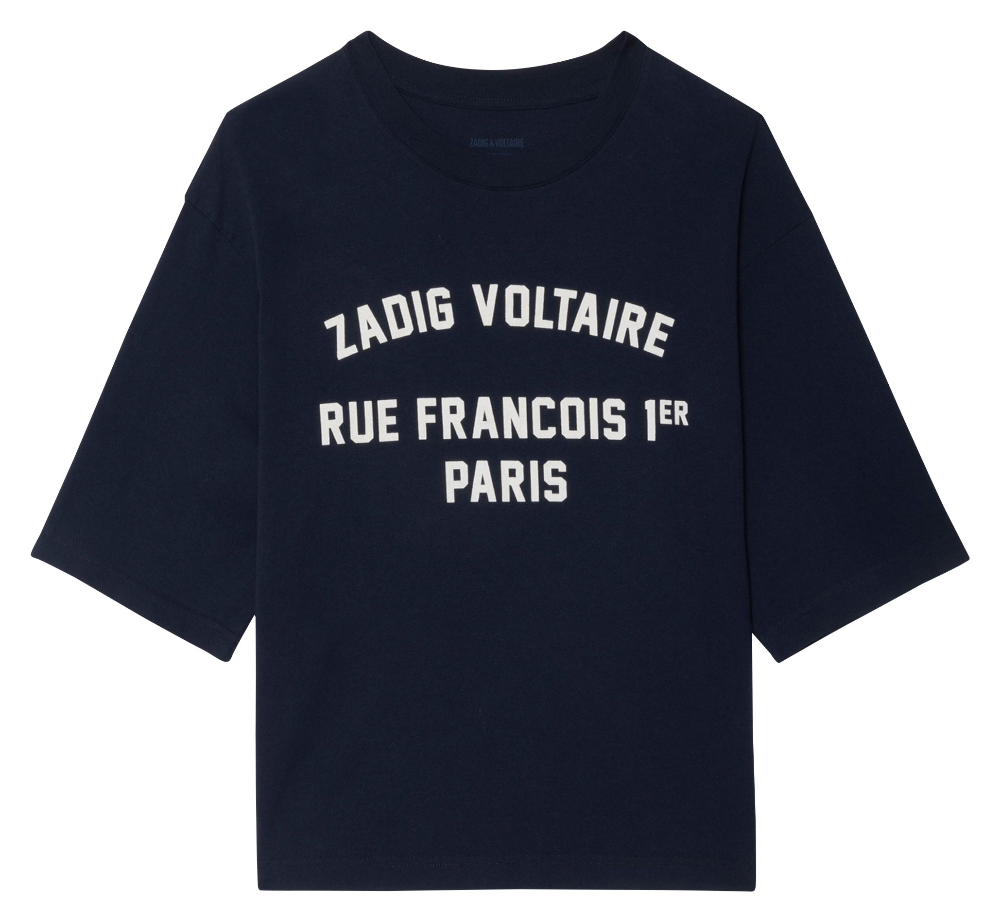 Tee-shirt droit en coton sérigraphié taida ZADIG&VOLTAIRE Bleu