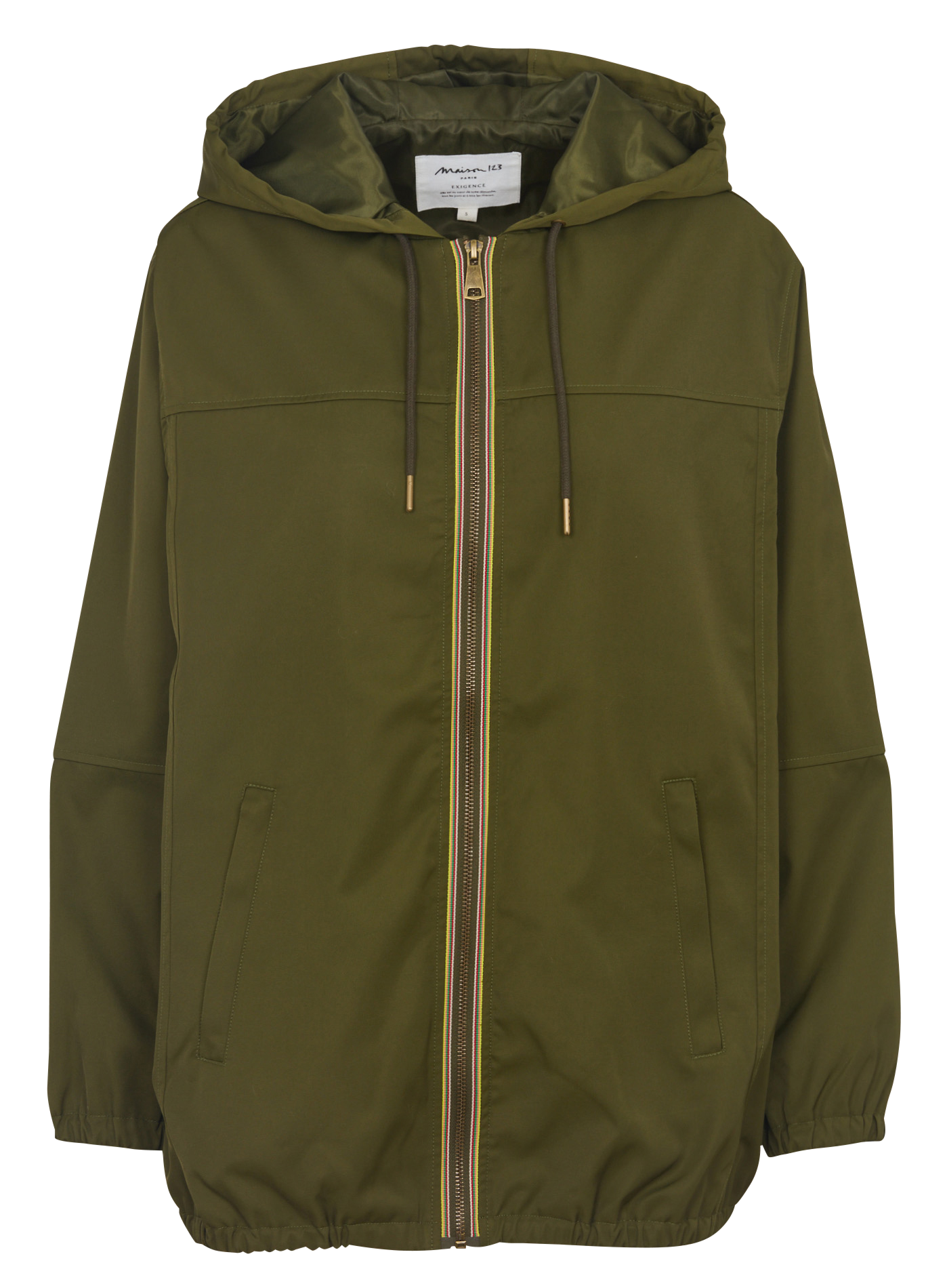 Parka droite col rond à capuche farah MAISON 123 Kaki