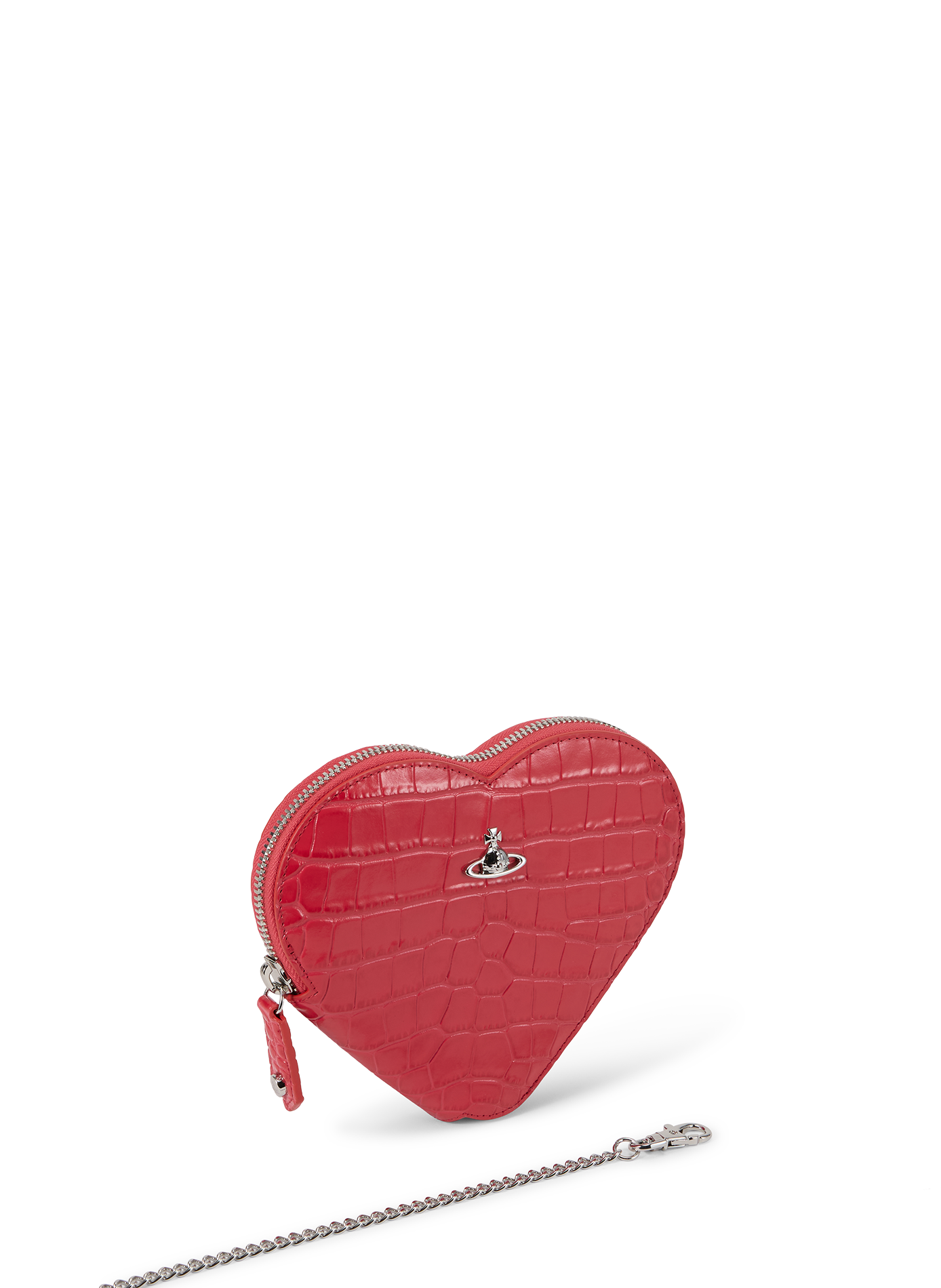 Sac Heart effet peau de crocodile en cuir VIVIENNE WESTWOOD Rose