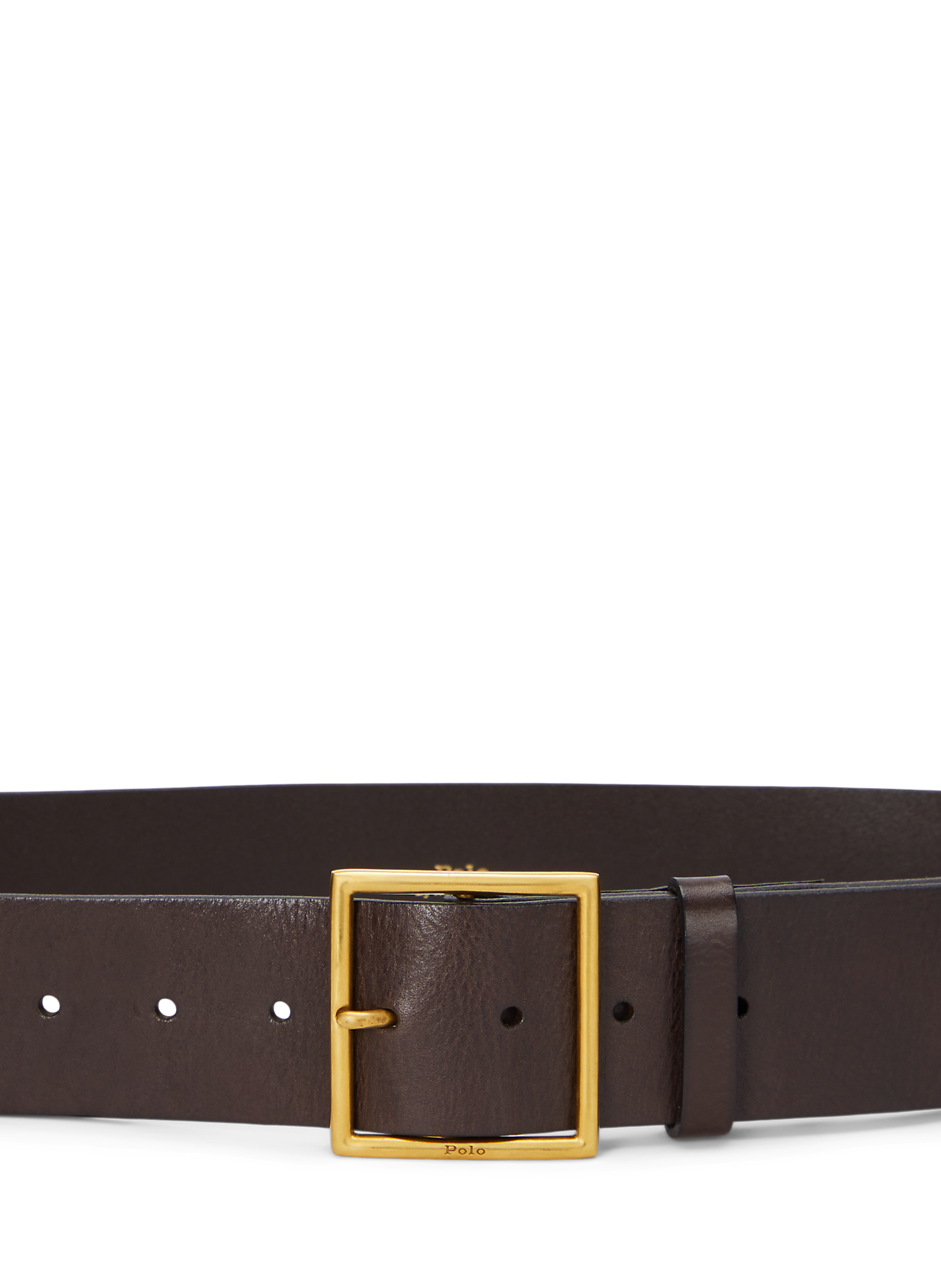 Adjustable belt with leather buckle POLO RALPH LAUREN Brown