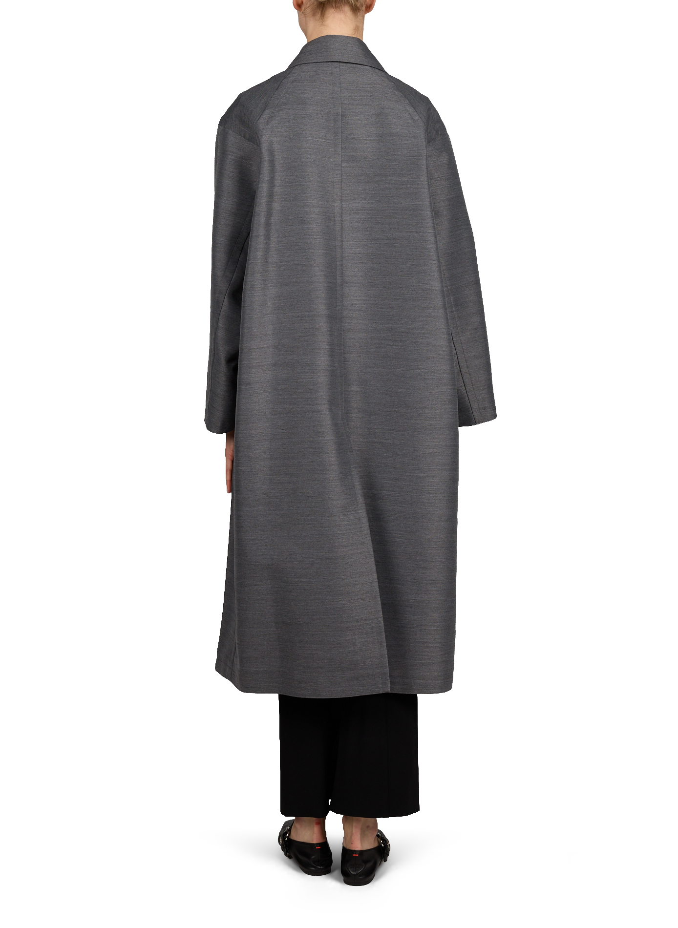 Manteau long et droit en laine mélangée SANDBEIGE Gris